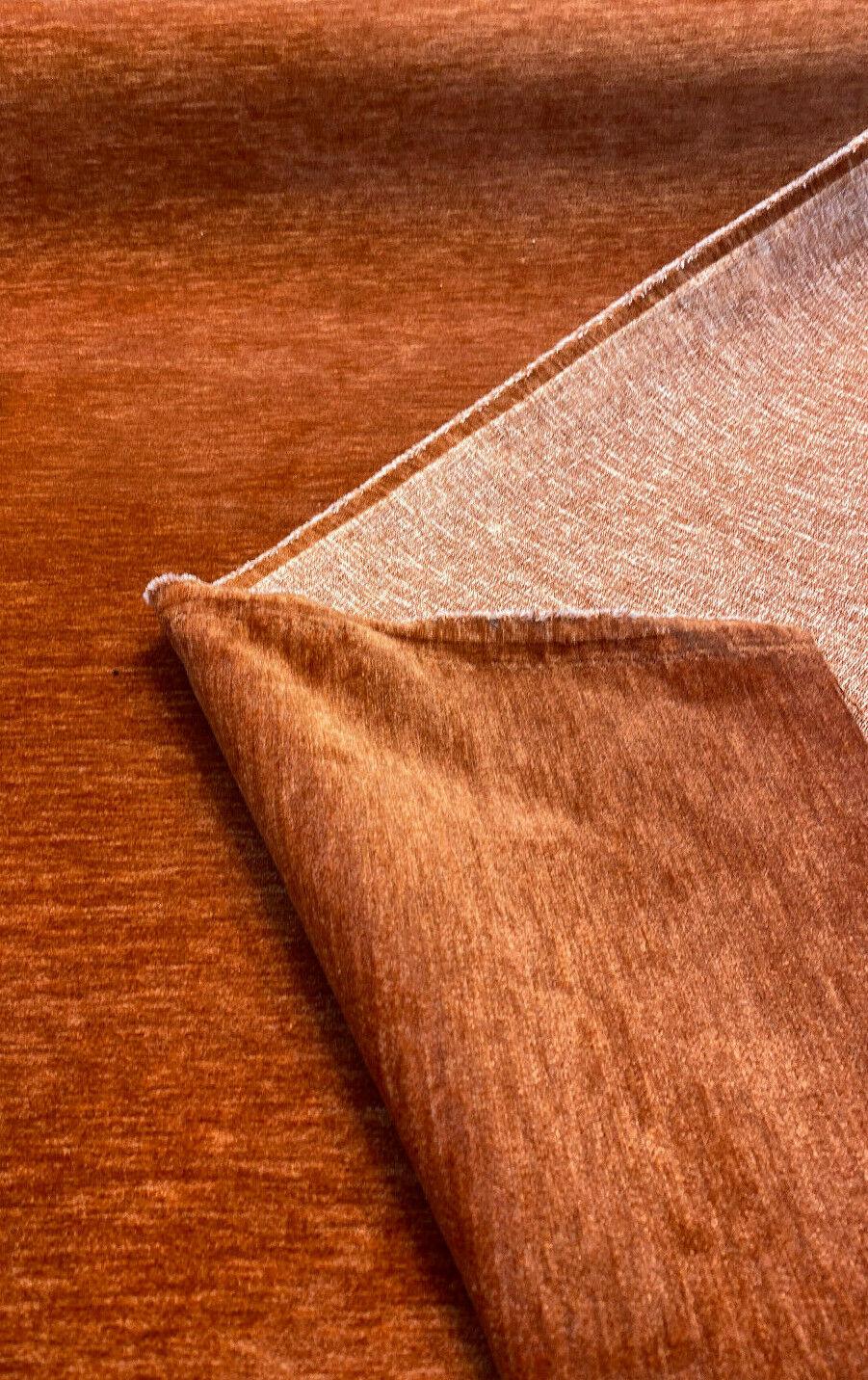 1 Yard Orange Papaya Soft Chenille Upholstery Fabric Durable 55 Inch Width