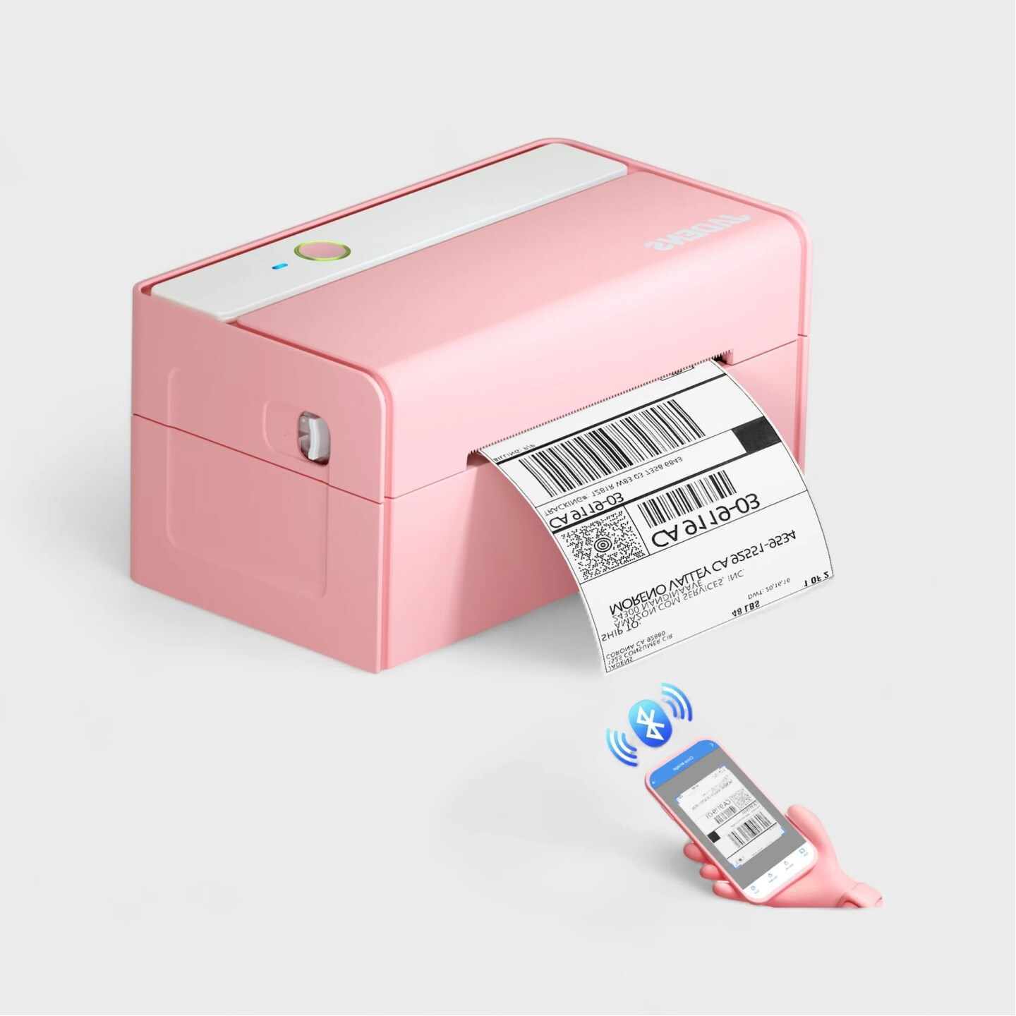 JADENS® Bluetooth Pink Label Printer by 4x6 Wireless Thermal Shipping Printer for Android, iOS & PC