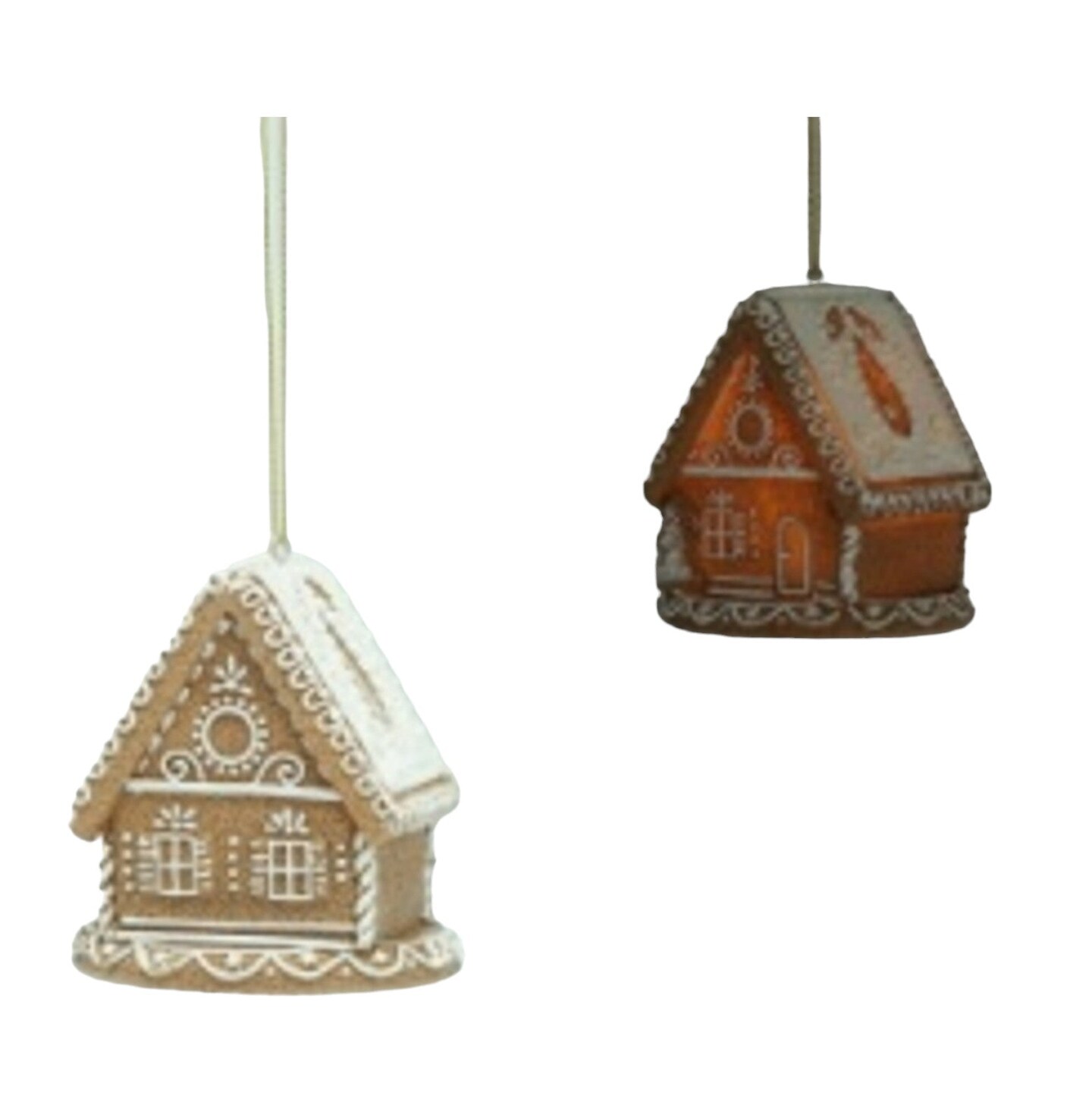 3.15&#x201D; Frosted Gingerbread House Hanging Ornament - Festive Christmas D&#xE9;cor