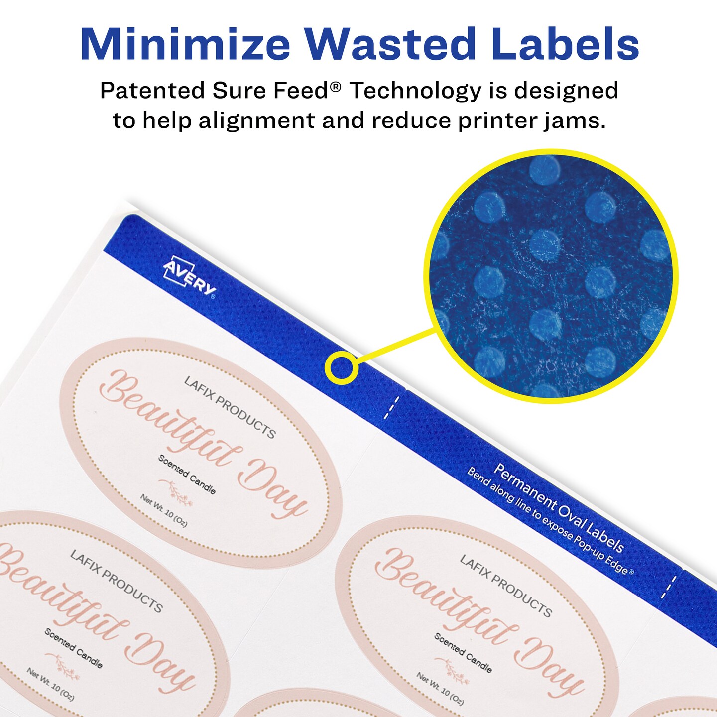 Avery Printable Blank Oval Labels, 2" x 3-1/3", Matte White, 200 Customizable Labels (22570)