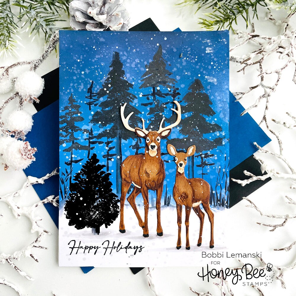 Watercolor Pines - Honey Cuts - Coordinating Dies