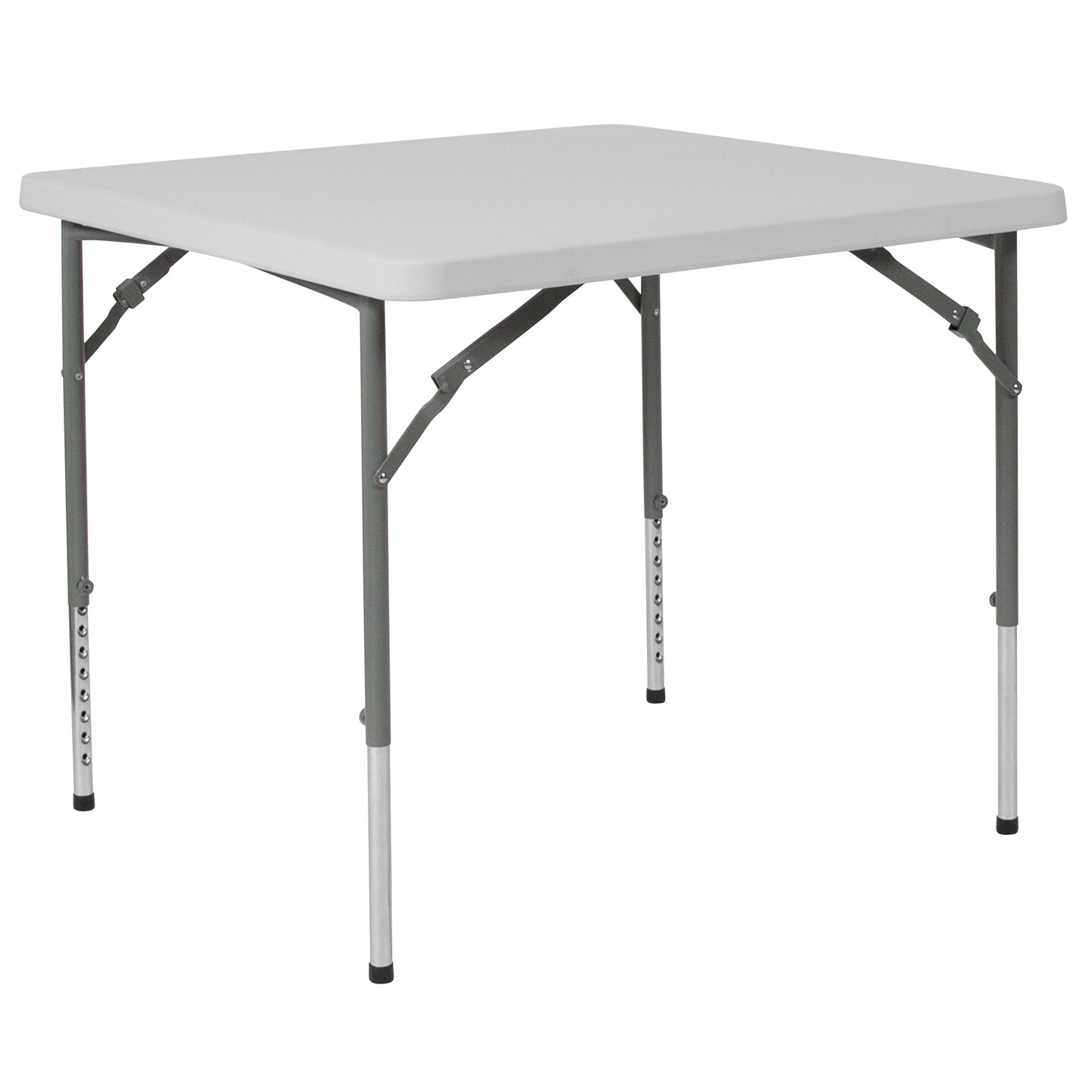 Emma and Oliver 2.79-Foot Square Height Adjustable Plastic Folding Table