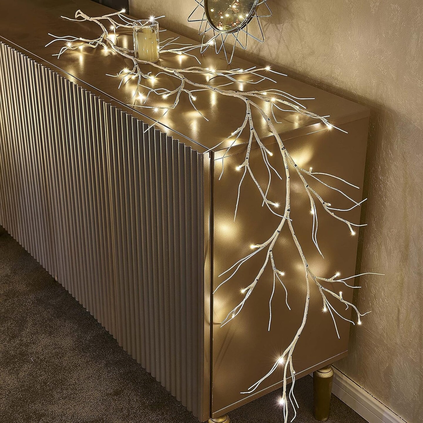 Birch Garland Lights 6FT 48 LED Battery Operated (Birch) 6 x 1 x 0.06 inches