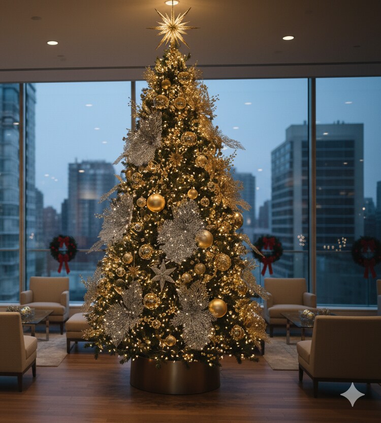 25-Inch Silver Glitter Mesh Leaf, 12 Pieces Christmas Accent, Perfect for Trees, Wreaths, Garland Displays