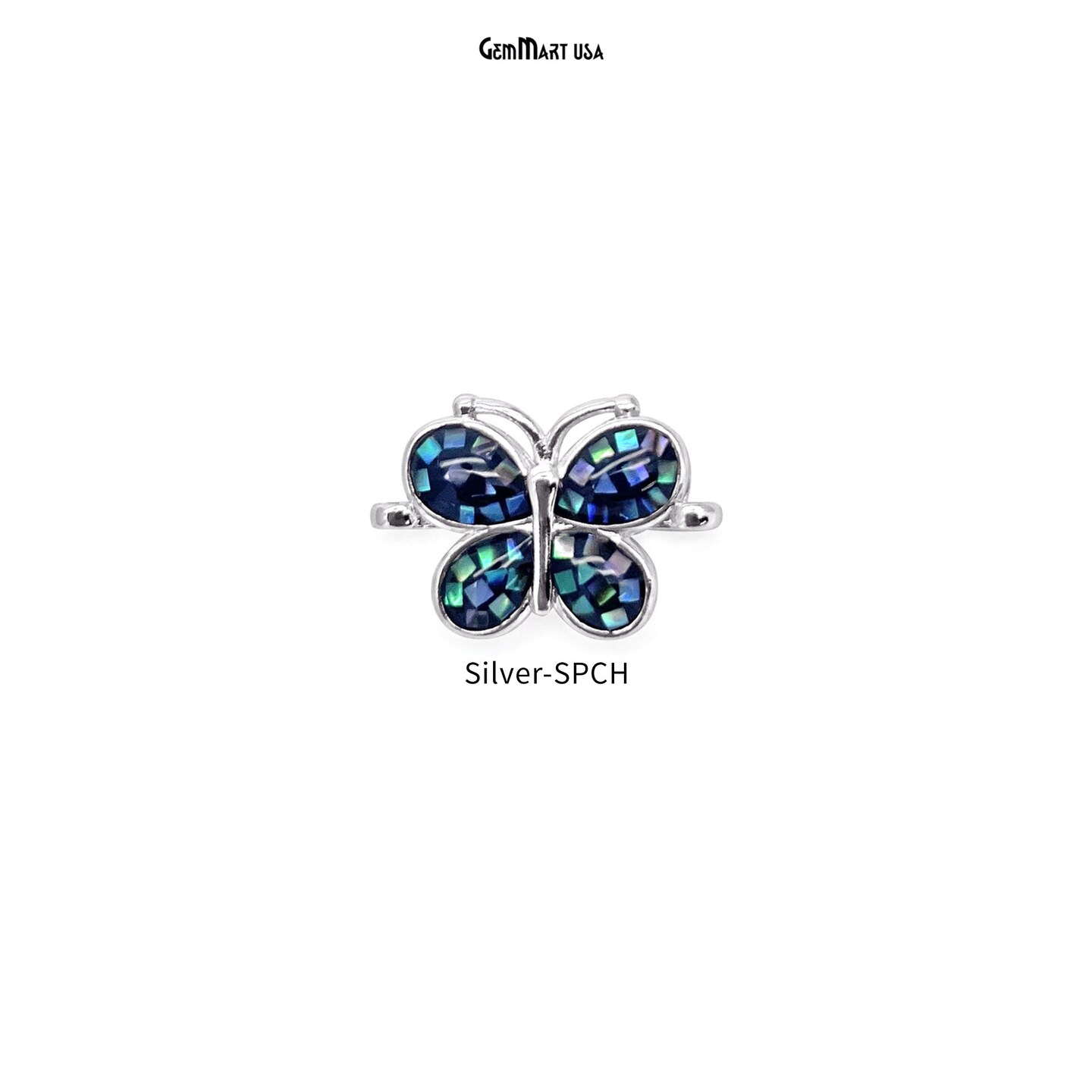 Abalone Shell Butterfly Charm Pendant 12x18mm Double Bail Bracelet Charm Jewelry GemMartUSA