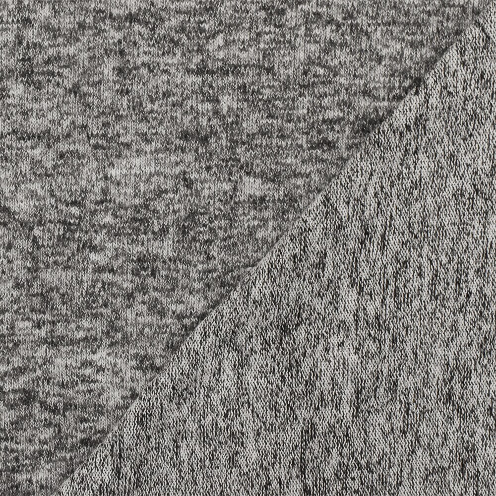 Matte White-Gray Texture Stretch Brushed Jersey Knit Fabric By the Yard