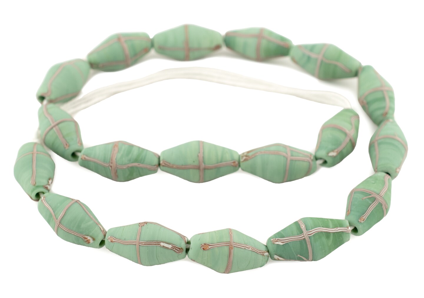 The Bead Chest Java French Cross Beads: Indonesian Glass Trade Beads for DIY Jewelry Making (Pistachio Green)