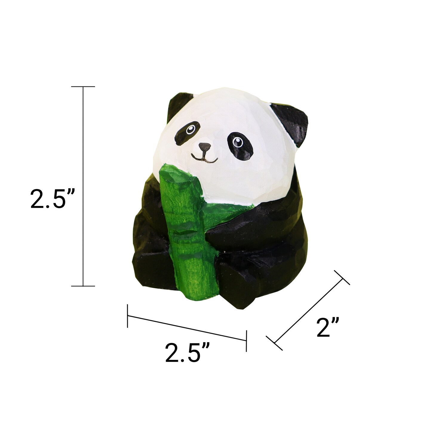 Hand-Carved Wooden Panda Figurine – Cute Handmade Decor with Mini