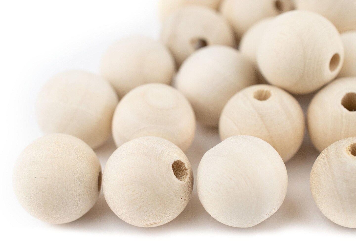 The Bead Chest Unfinished Natural Wood Beads (20mm, Set of 30)