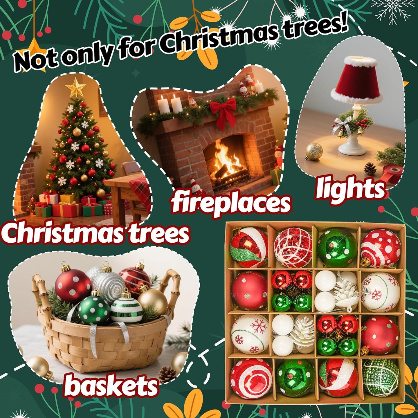 42PCS Shatterproof Christmas Ornaments Ball (Multicolor)