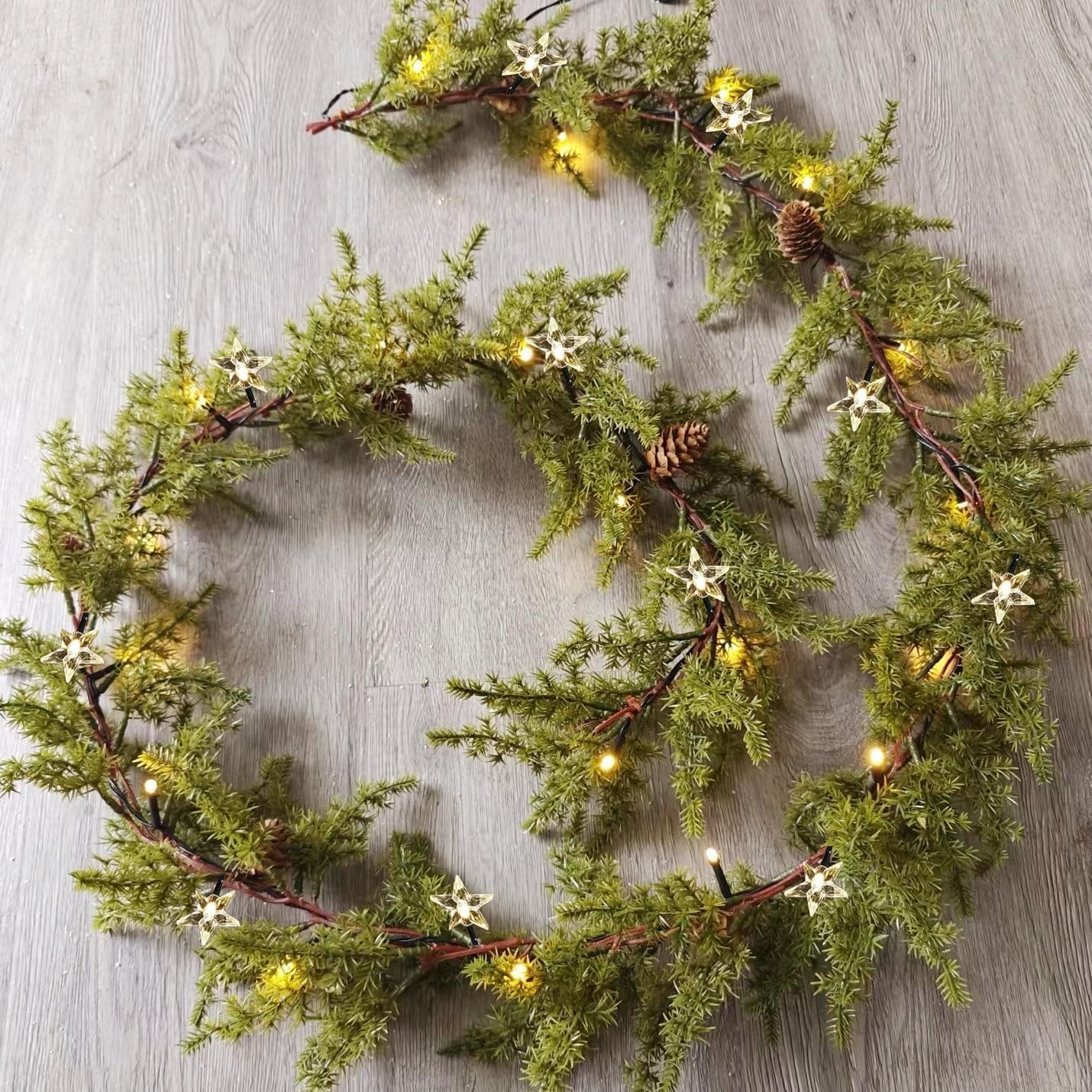 6FT Artificial Evergreen Garland (Evergreen) 8.78 x 6.26 x 5.39 inches