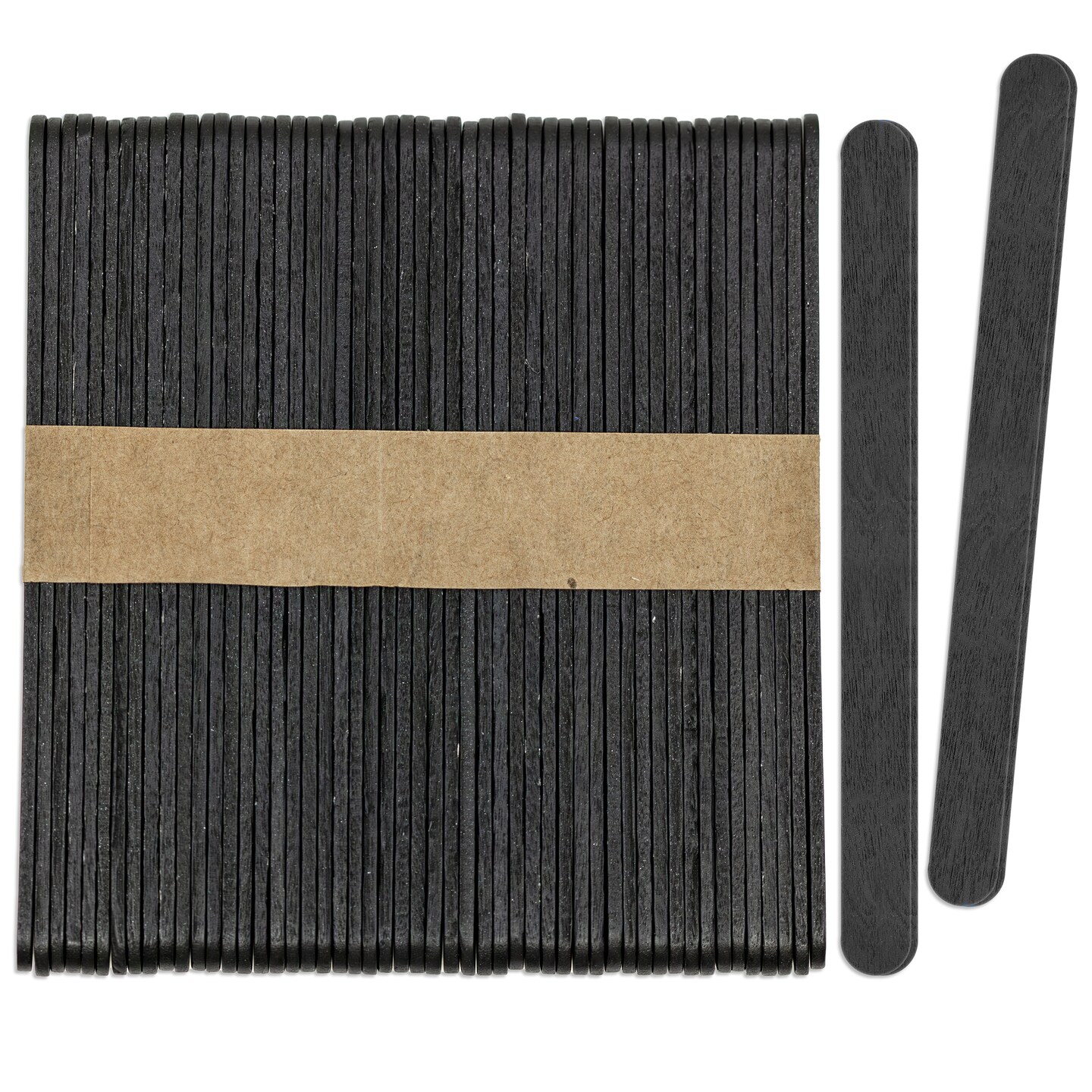 CraftySticks Colored Wood Craft Sticks 4.5 Inch, Red Orange Yellow Green Blue Purple White Black Pink Brown Popsicle Sticks