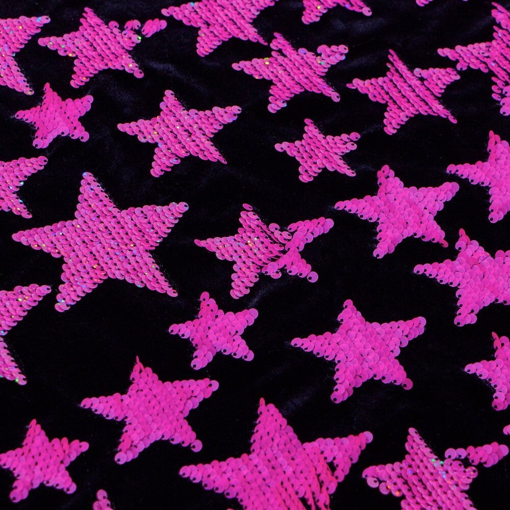 1 Yard Starlight Stretch Velvet Flip Sequin Fabric 2 Way Stretch 60 inch Width