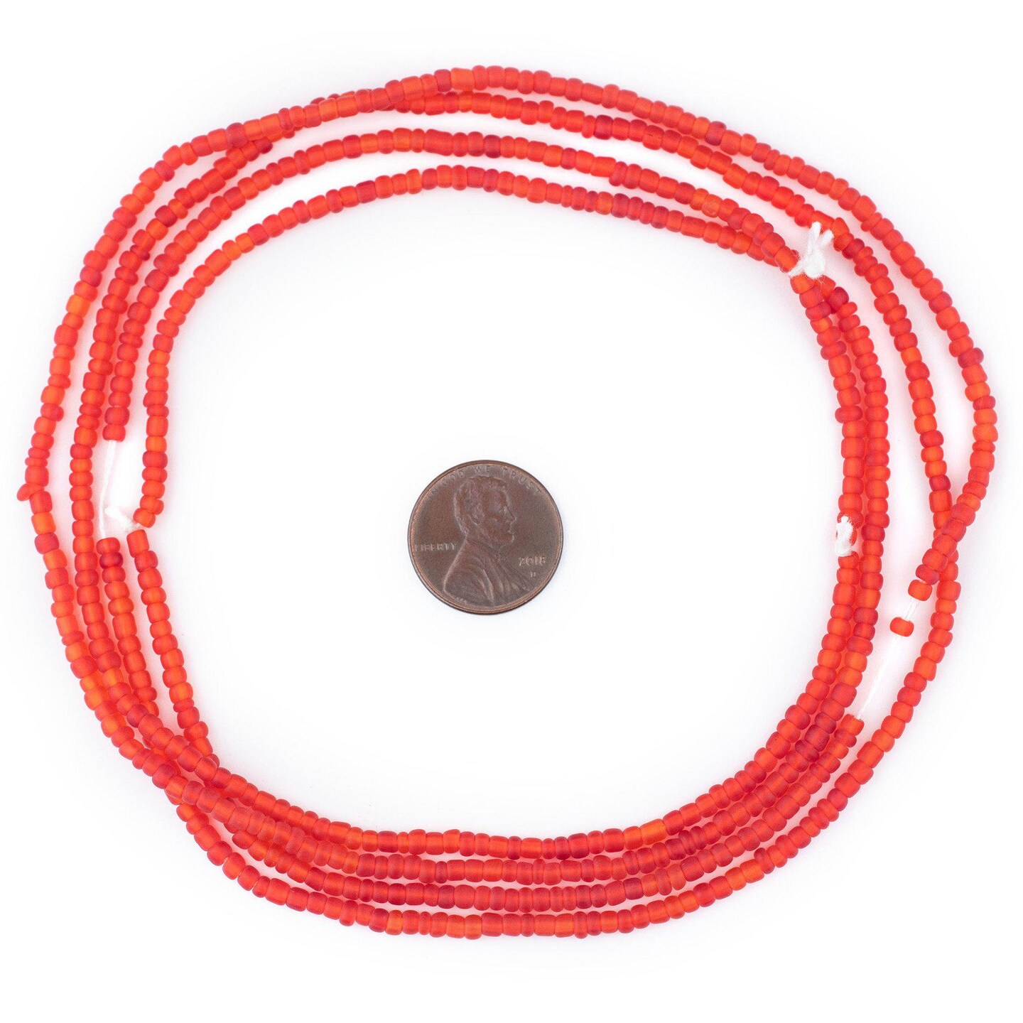 The Bead Chest Translucent Red Matte Glass Seed Beads (3mm) - 24 inch Strand of Quality Glass Beads