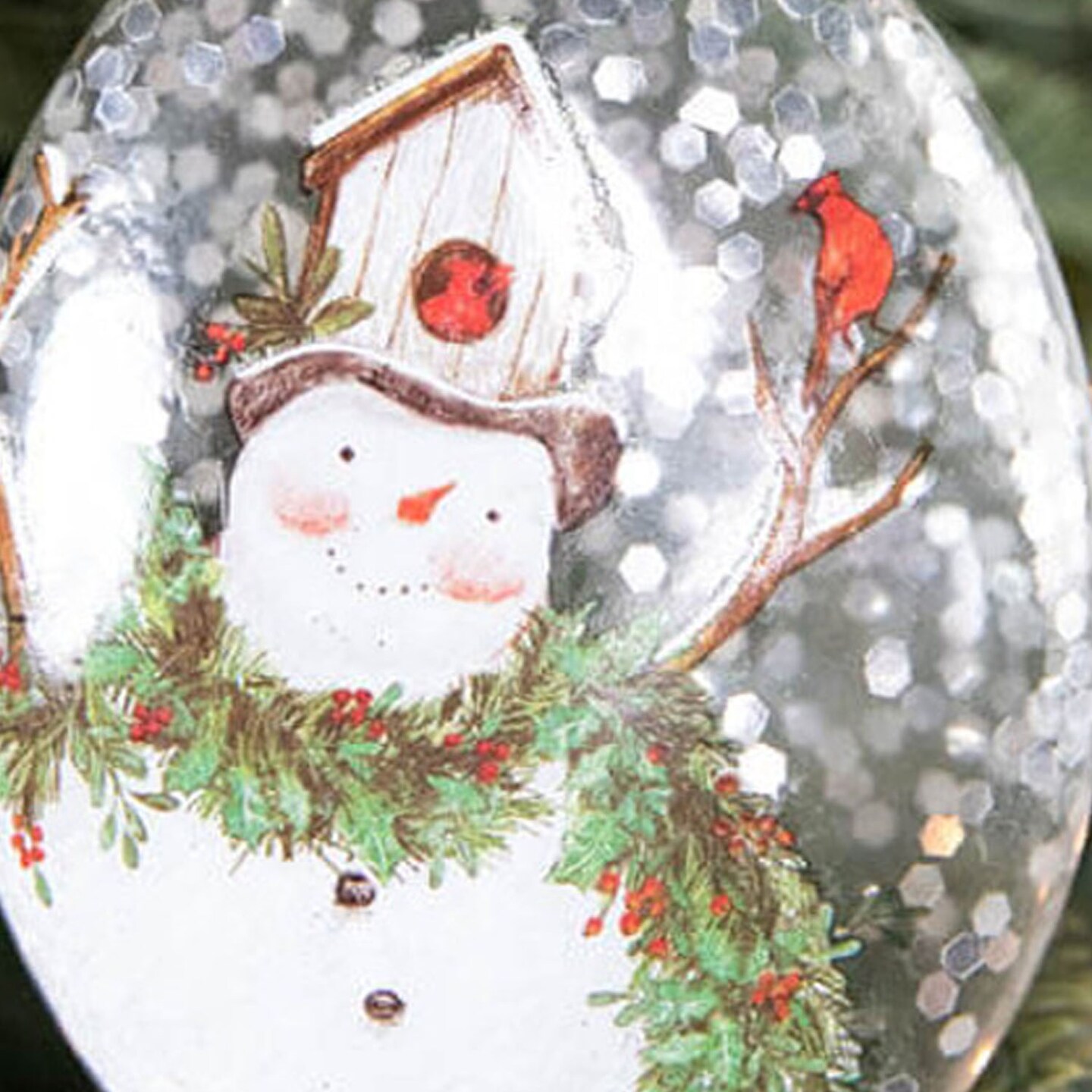 5&#x201D; Snowman Family Glass Ornament Hand-Painted Holiday Tree Decoration