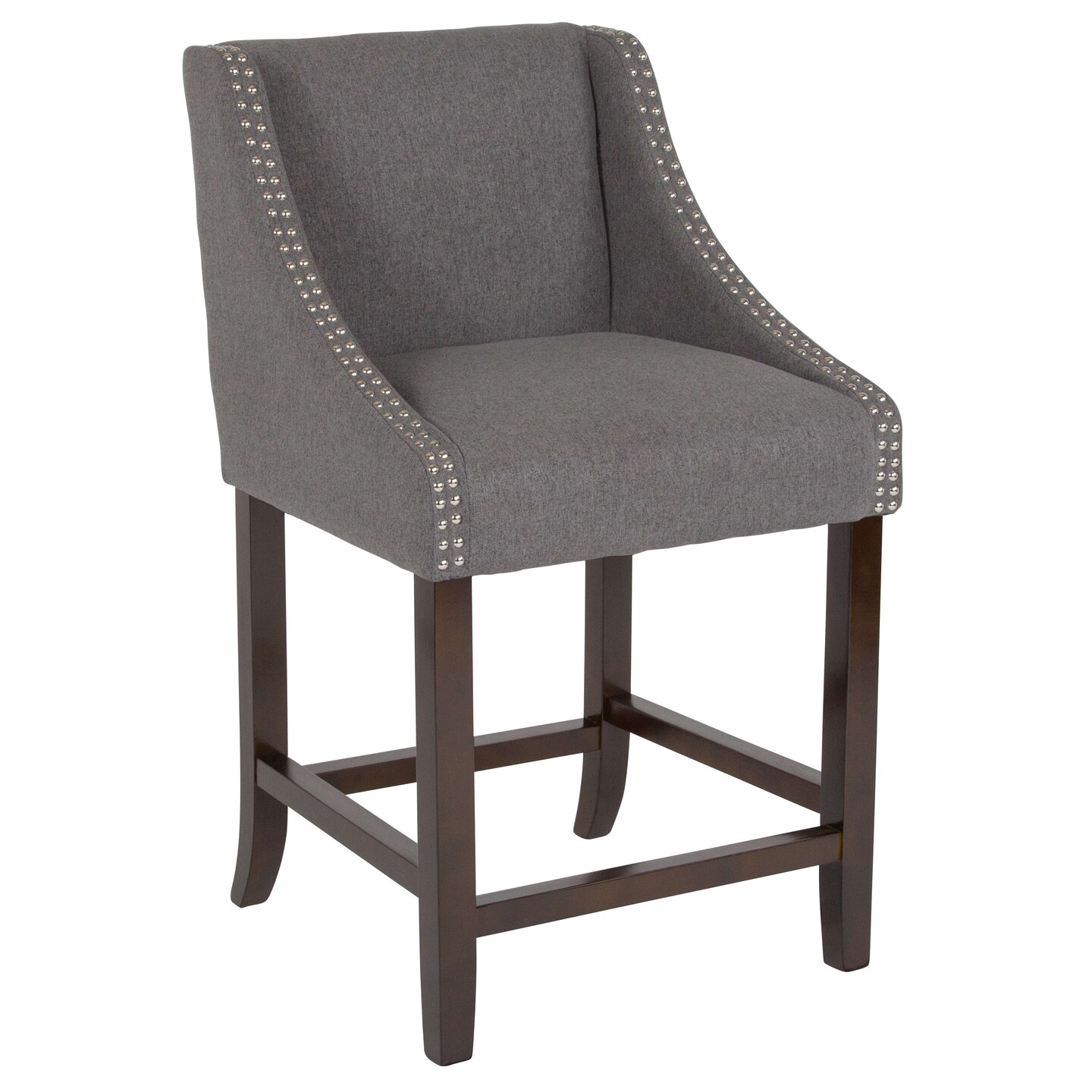 Merrick Lane Taylorsville 24 Inch Counter Height Stool with Nailhead Trim