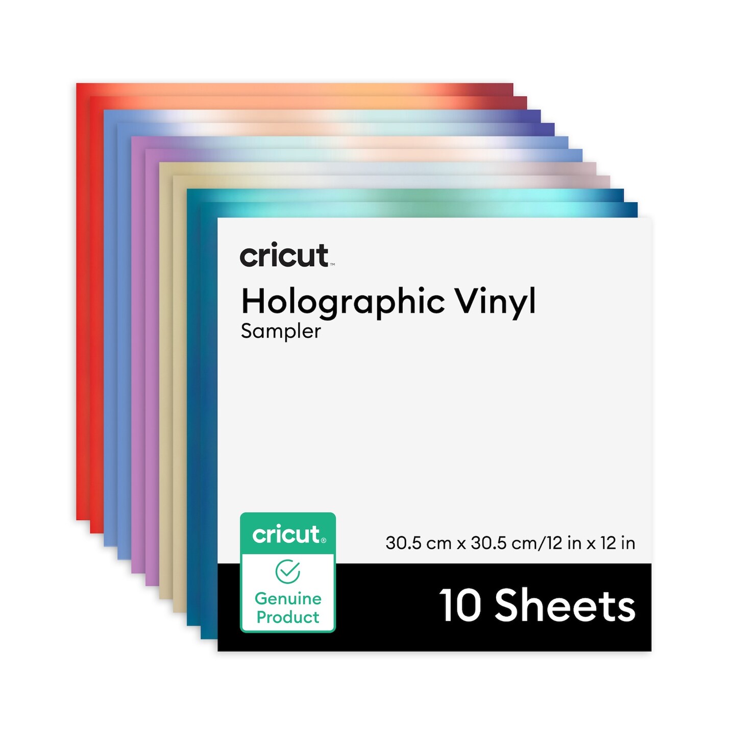 Cricut Holographic Vinyl Permanent, Mythical Sampler - 12 in x 12 in Sheets (10 ct)