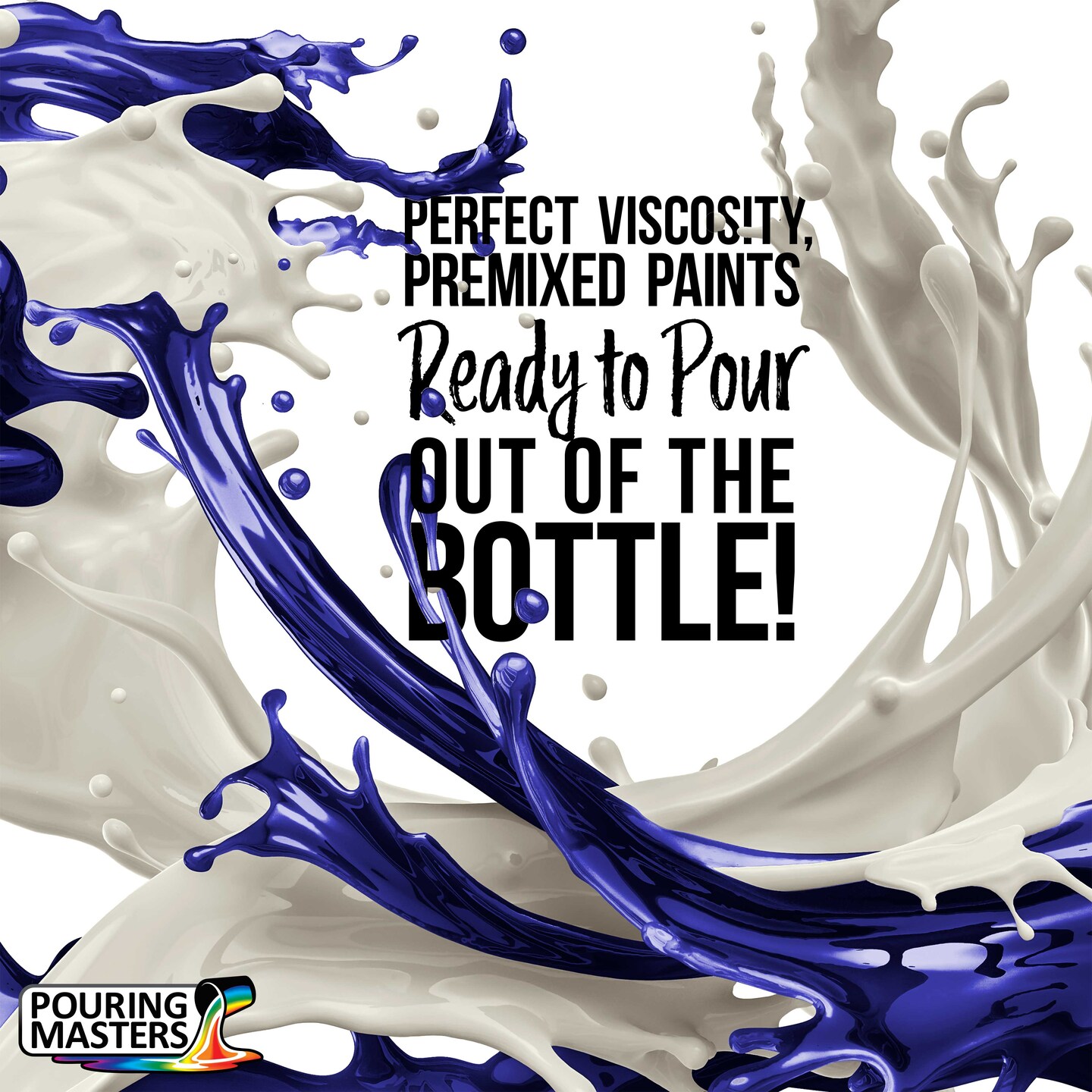 Pouring Masters Ultramarine Blue Ready to Pour Acrylic Pouring Paint - Premium 8-Ounce Pre-Mixed Fluid Acrylic Paint - Fluid Art Supplies for Canvas, Wood, Paper, Tile &#x26; Rocks