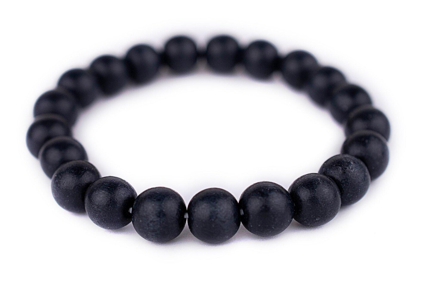 The Bead Chest Wood Stretch Bracelet, Charcoal Black - Stackable Beaded Jewelry, Unisex for Men &#x26; Women