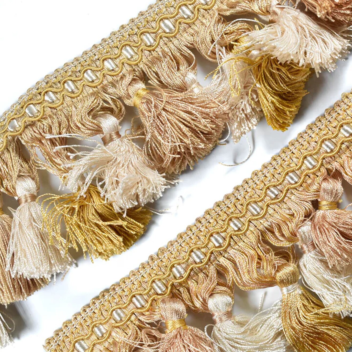 1 Yard Tri Color Tassel Trim Decorative Fringe for Curtains 36 Inch Width