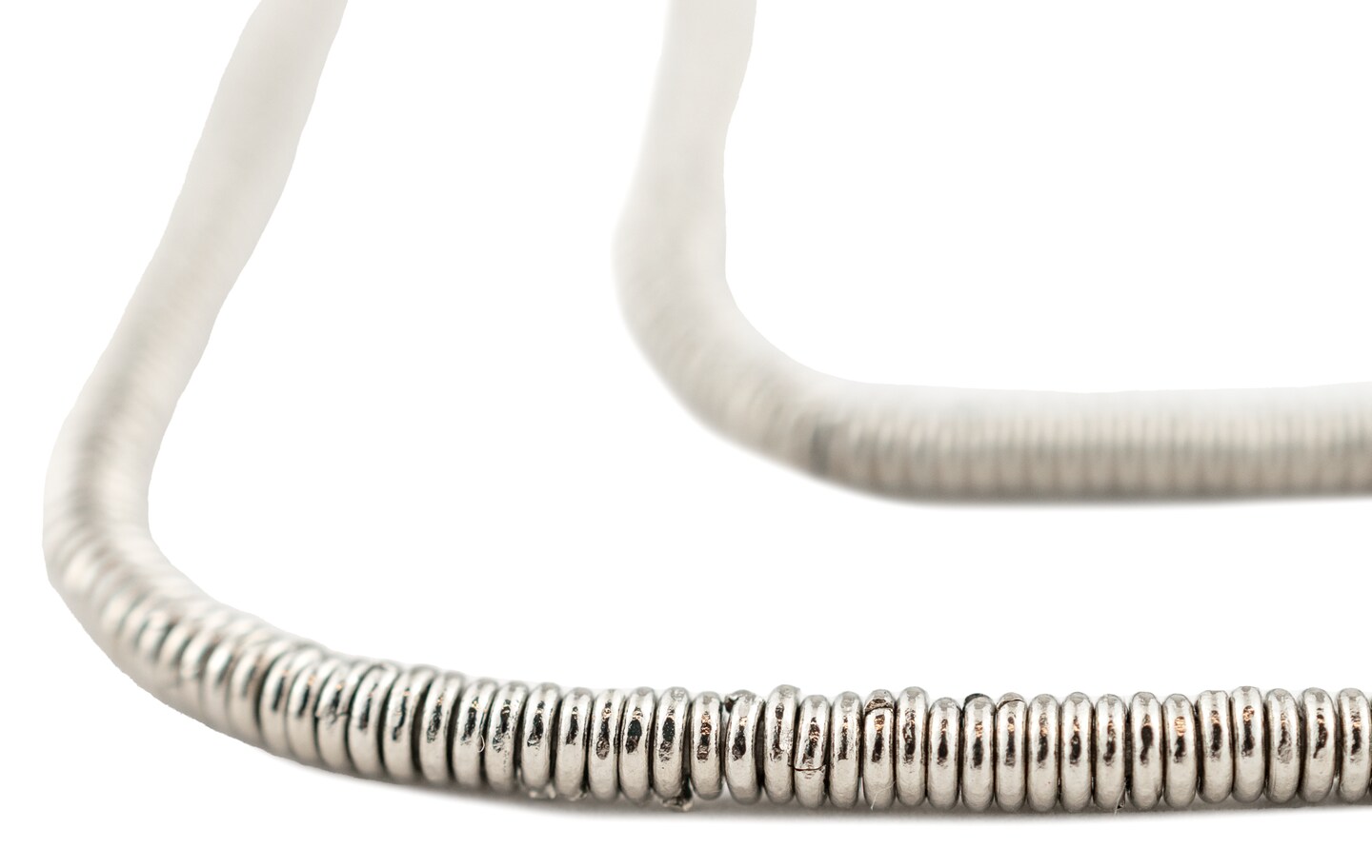 The Bead Chest Kenya Silver Heishi Beads - Full Strand of 3mm African Metal Disk Spacers