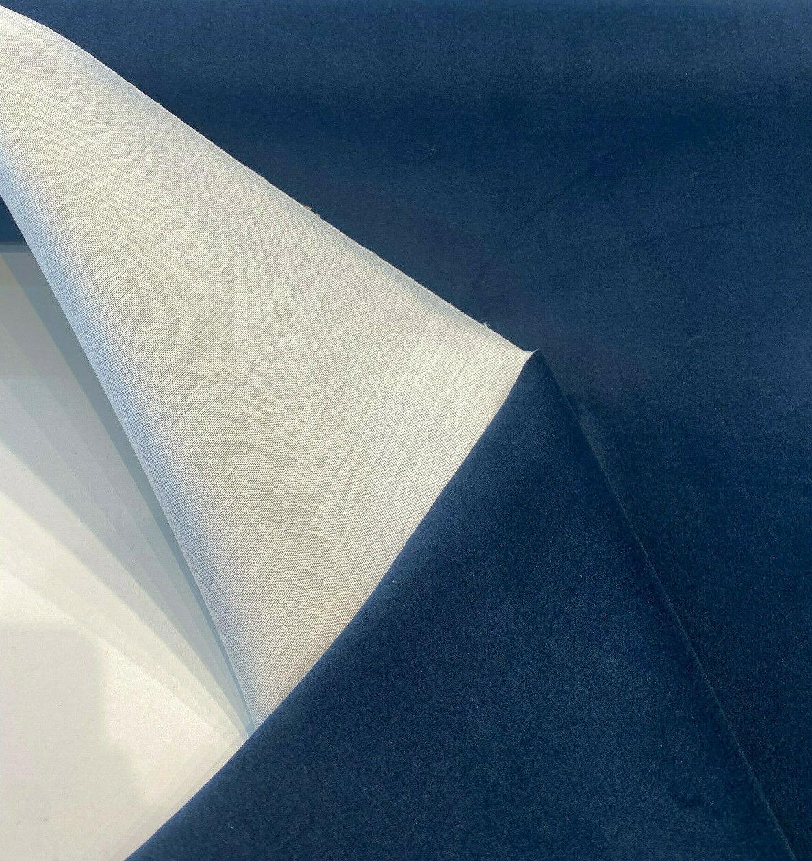 1 Yard Modern Velvet Navy Blue Ink Upholstery Fabric Durable Soft 56 Inch Width 100% Polyester