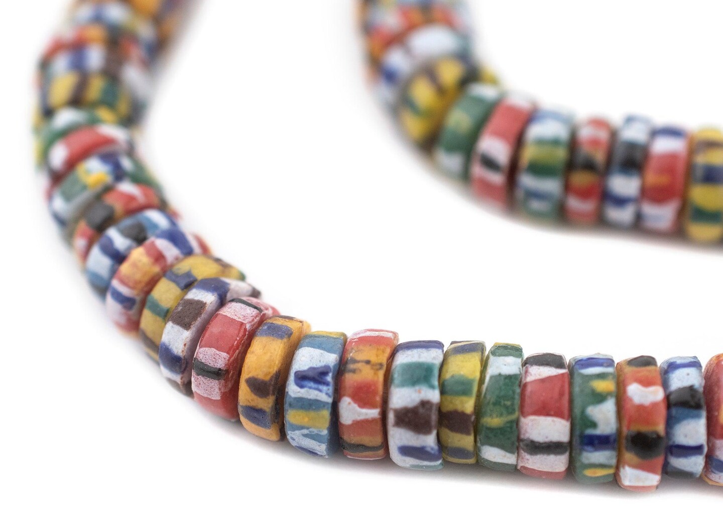 The Bead Chest Mixed Chevron-Style Aja Krobo Beads (11mm)