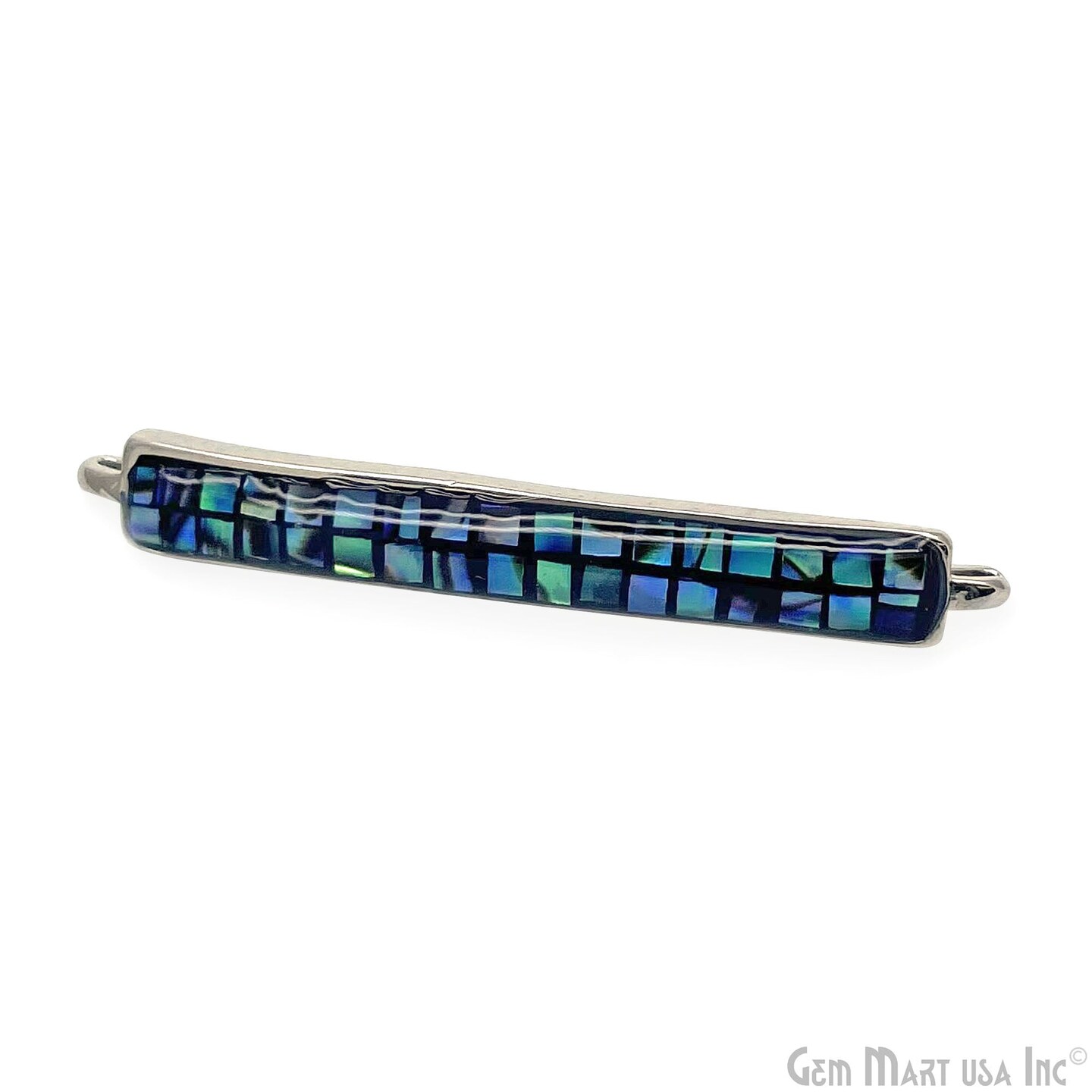 Multi Shell Rectangle 38x5mm Double Bar Pendant Connector Charm Jewelry GemMartUSA