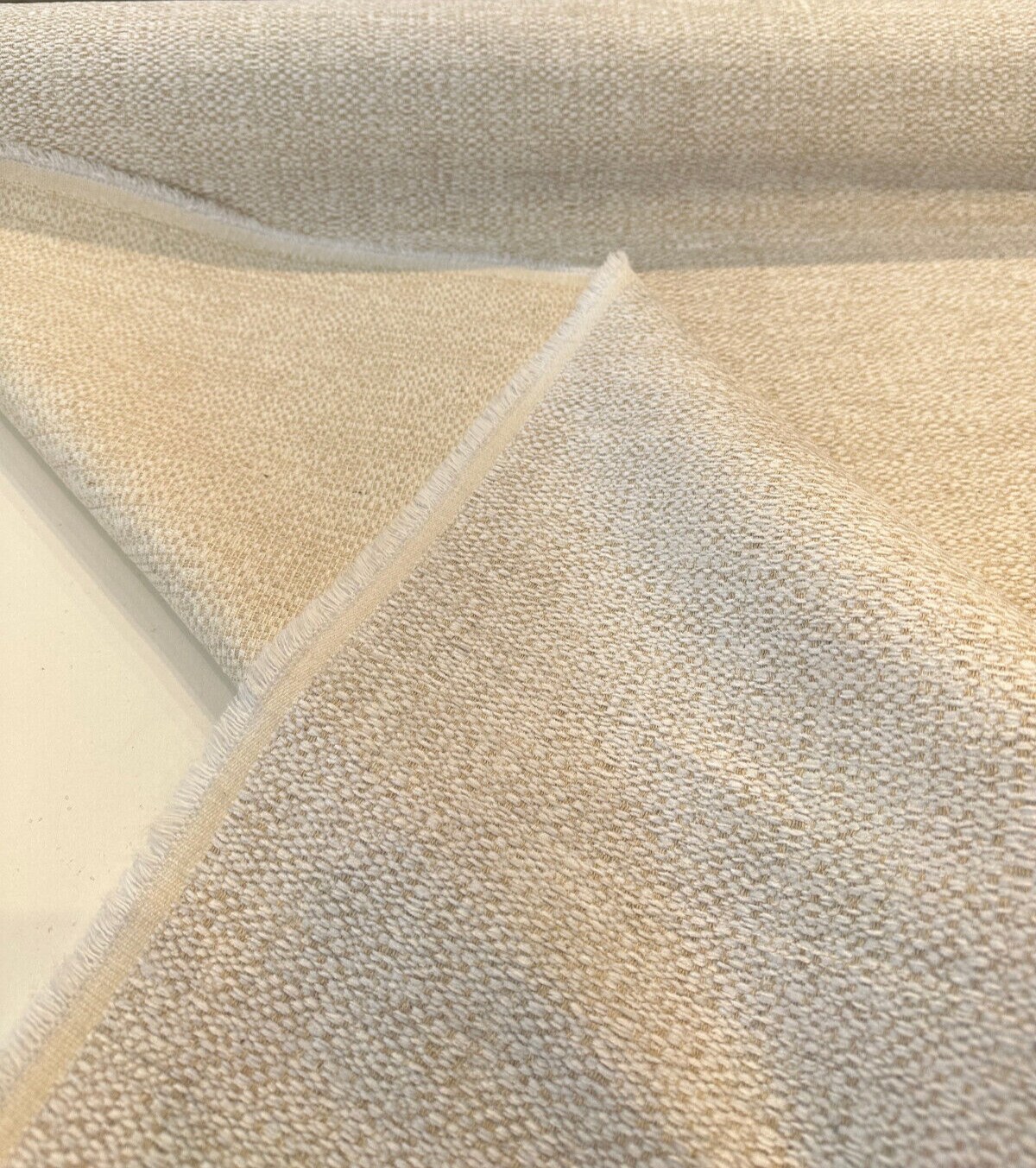 1 Yard Papyrus Off White Italian Chenille Upholstery Fabric Soft Durable 56 Inch Width 40% Cotton Acrylic Linen Blend