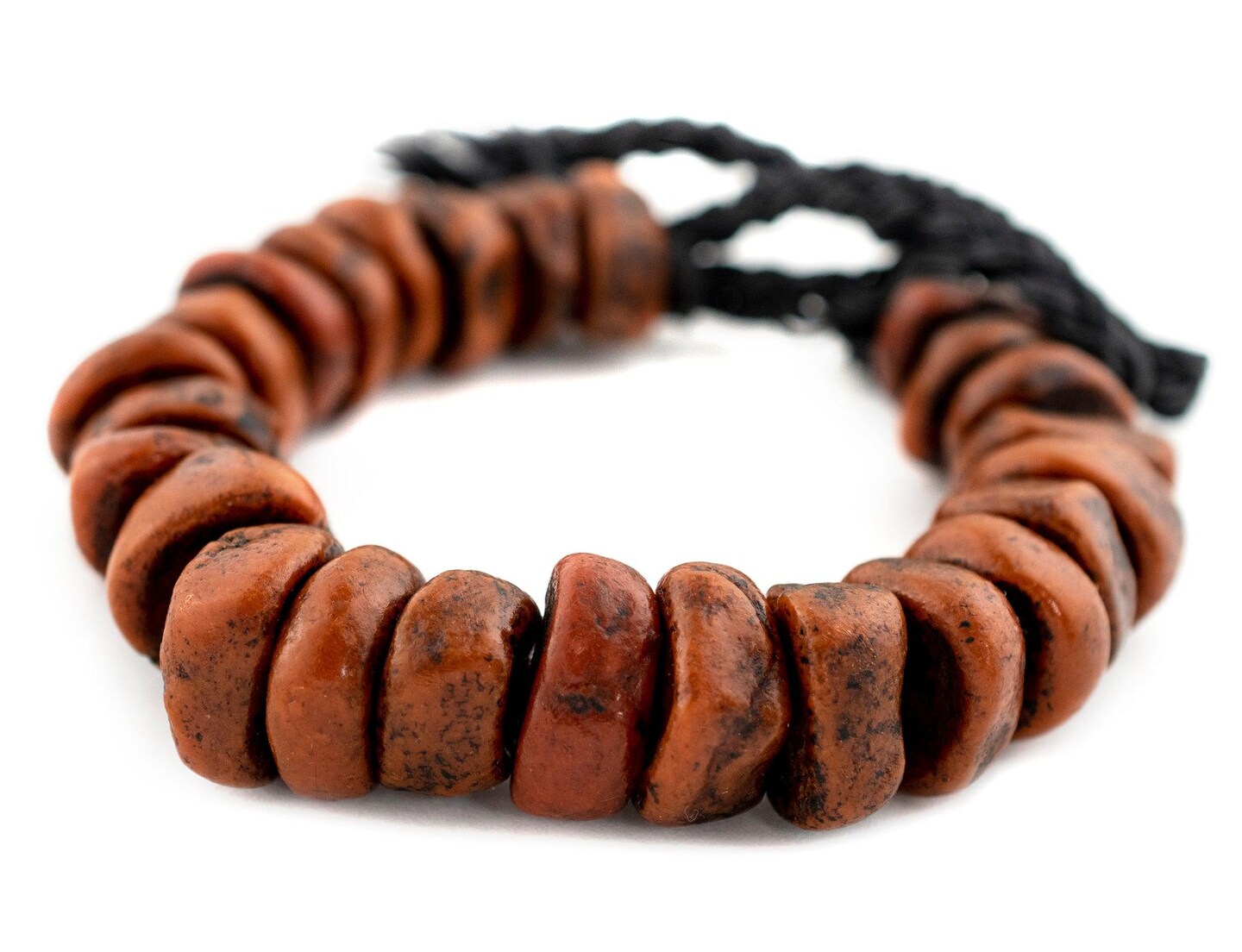 The Bead Chest Chunky Moroccan Coral Amber Resin Beads 24mm Morocco African Orange Disk Large Hole 11 Inch Strand Handmade