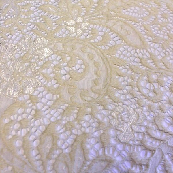 1 Yard Paige Stretch Nylon Spandex Lace Fabric for Formalwear 56 inch Width