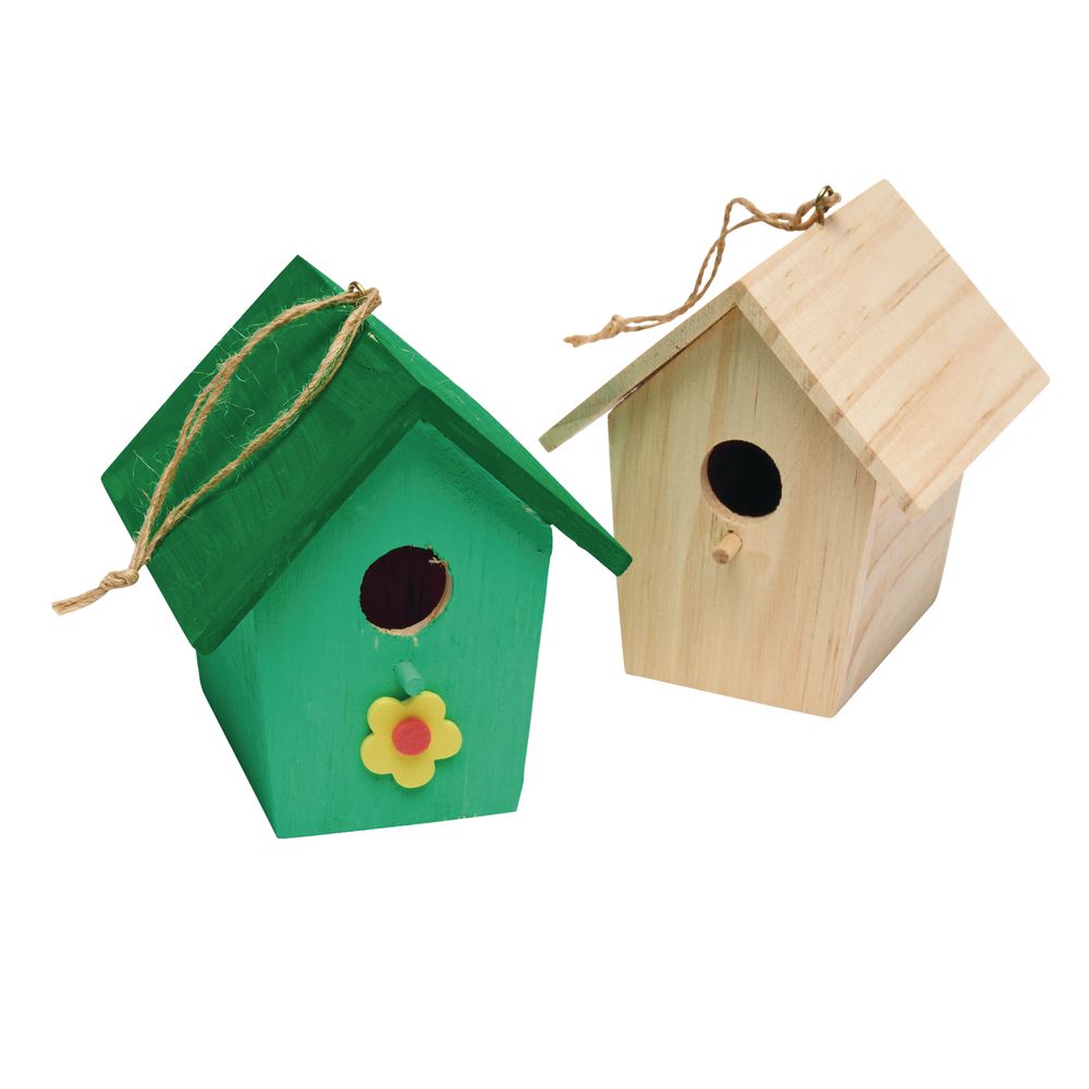 Colorations Wooden Birdhouses, Set of 6 Craft for Kids, Decorate Your Own Craft for Kids, Unfinished Wood, Ready to Paint or Decorate with Unique Designs, Personalize each Craft, Craft for Children