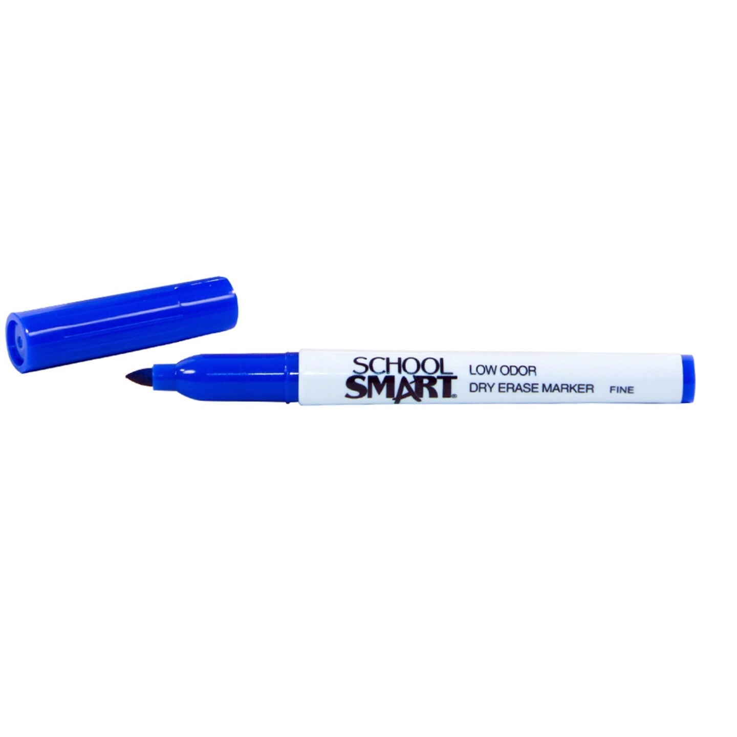 School Smart Dry Erase Pen Style Markers, Fine Tip, Blue, Pack of 48