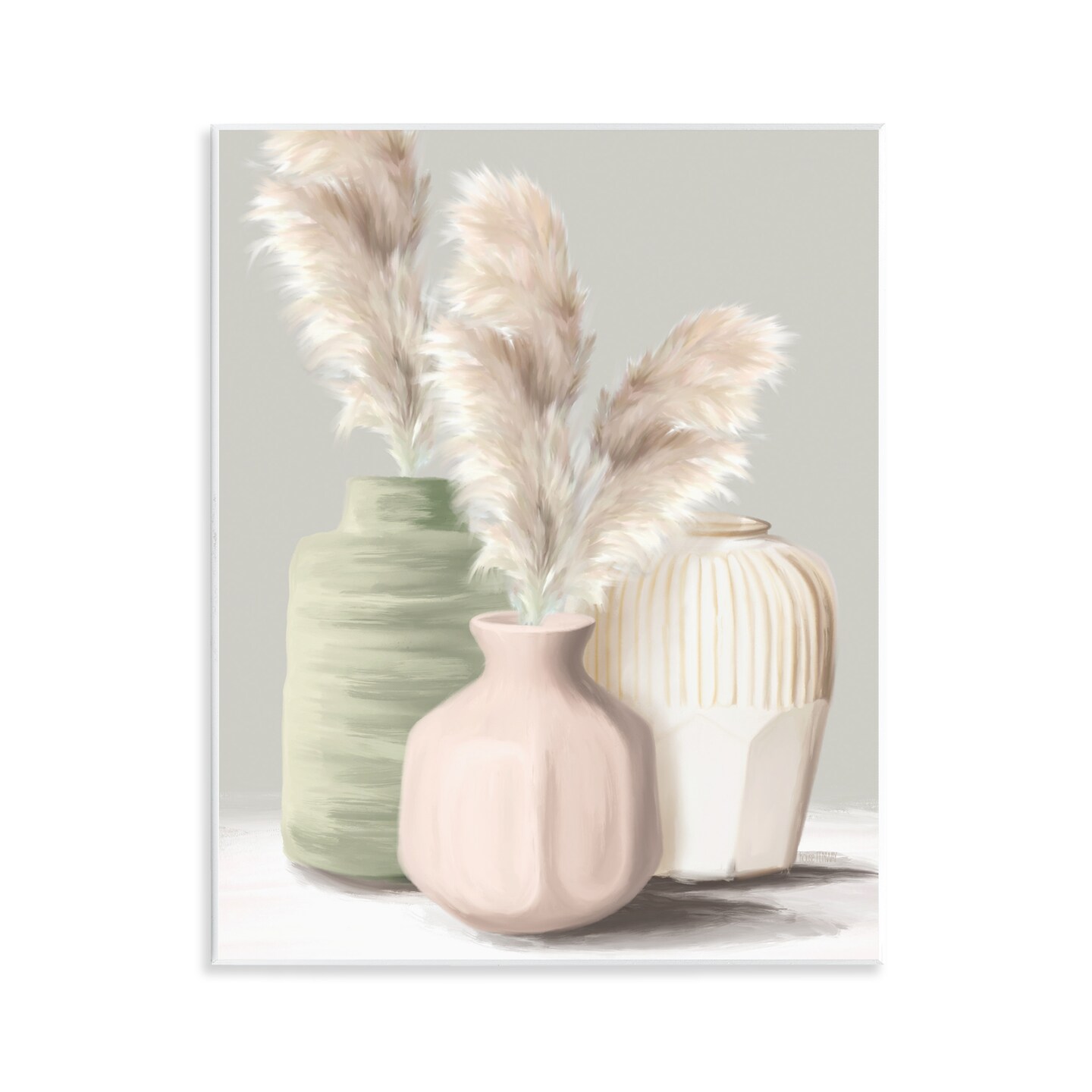 Stupell Industries Soft Pampas Vases Wall Plaque Design by House Fenway