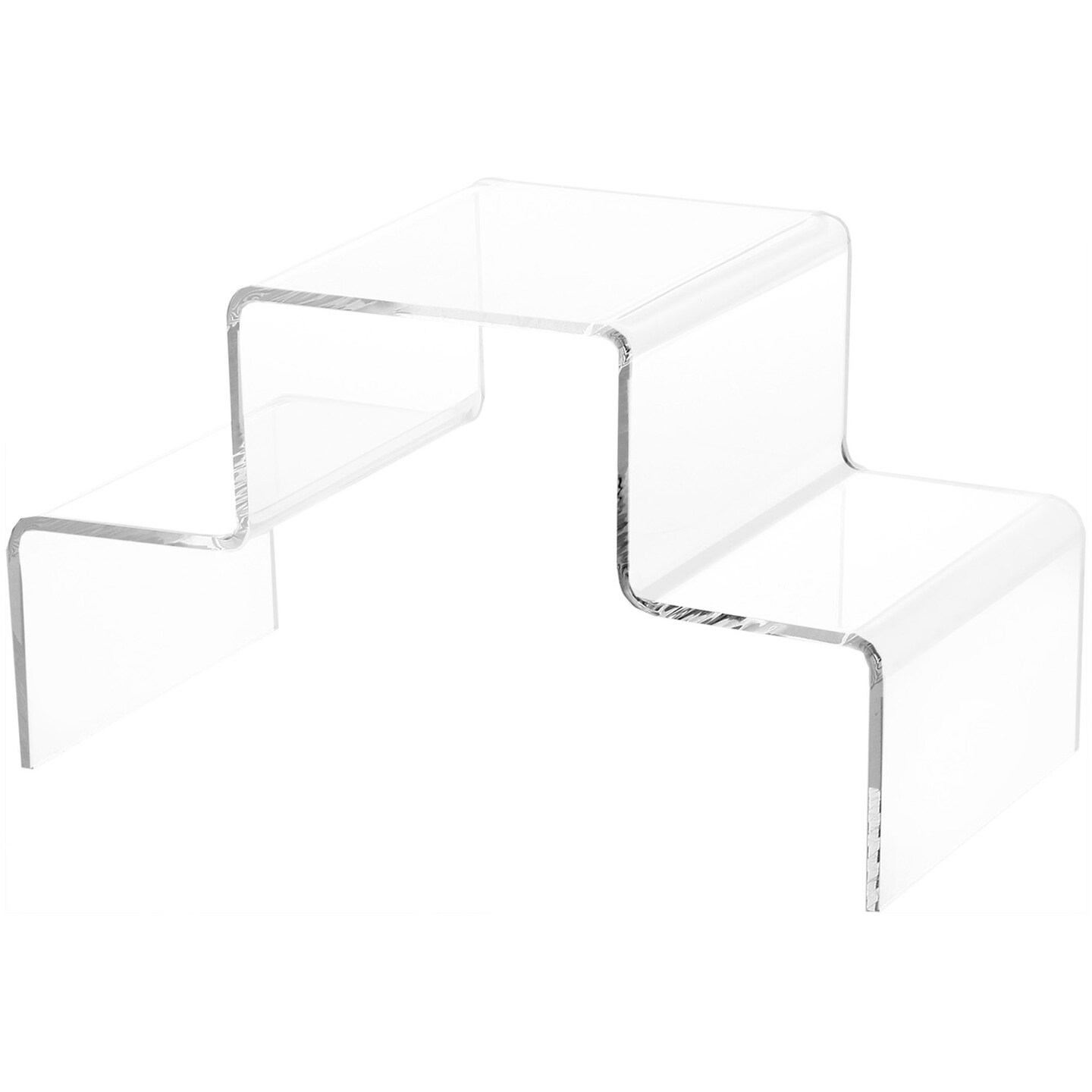 Plymor Clear Acrylic Tiered Display Stairs, 6.25&#x22; H x 11.75&#x22; W x 6&#x22; D