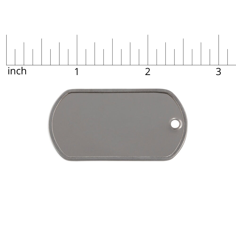 JewelrySupply Blank Military Dog Tags 28x50mm Stainless Steel (Package of 10)