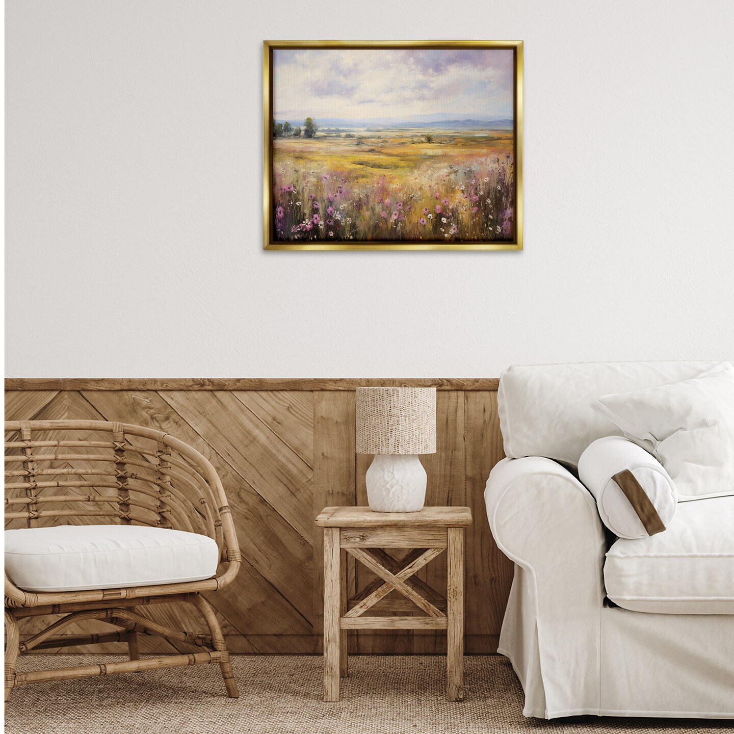 Stupell Industries Vast Meadow with Subtle Flowers Floating Frame Design by Franklyn Gregory