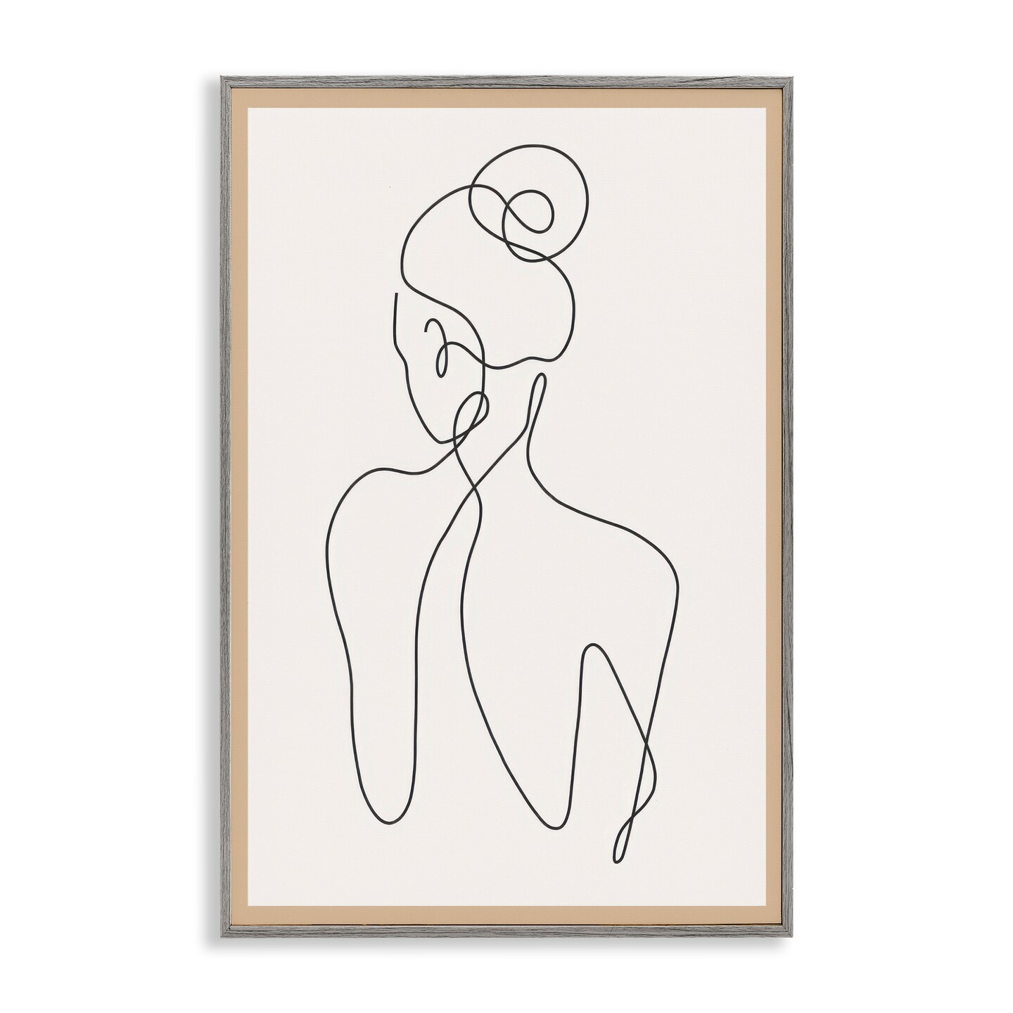 Stupell Industries Minimal Woman Line Drawing Framed Giclee Design By LSR Creative Studio