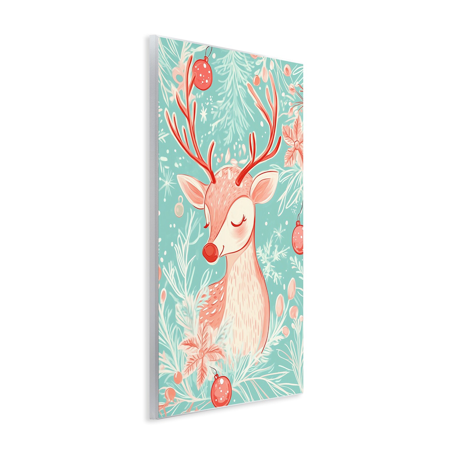Stupell Industries Pink &#x26; Blue Vintage Reindeer Wall Plaque Design by Arlington Prints