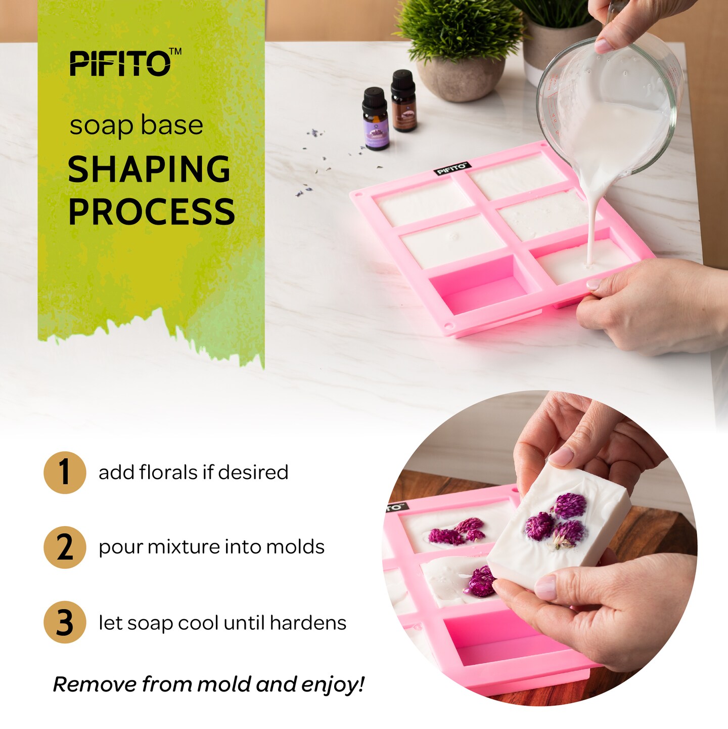 Pifito Melt and Pour Soap Base Sampler (7 lbs) │ Assortment of 7 Bases (1lb ea) │ Hemp Seed Oil, Clear, Aloe Vera, Goats Milk, Cocoa Butter, Shea Butter, Castile │ Glycerin Soap Making Supplies