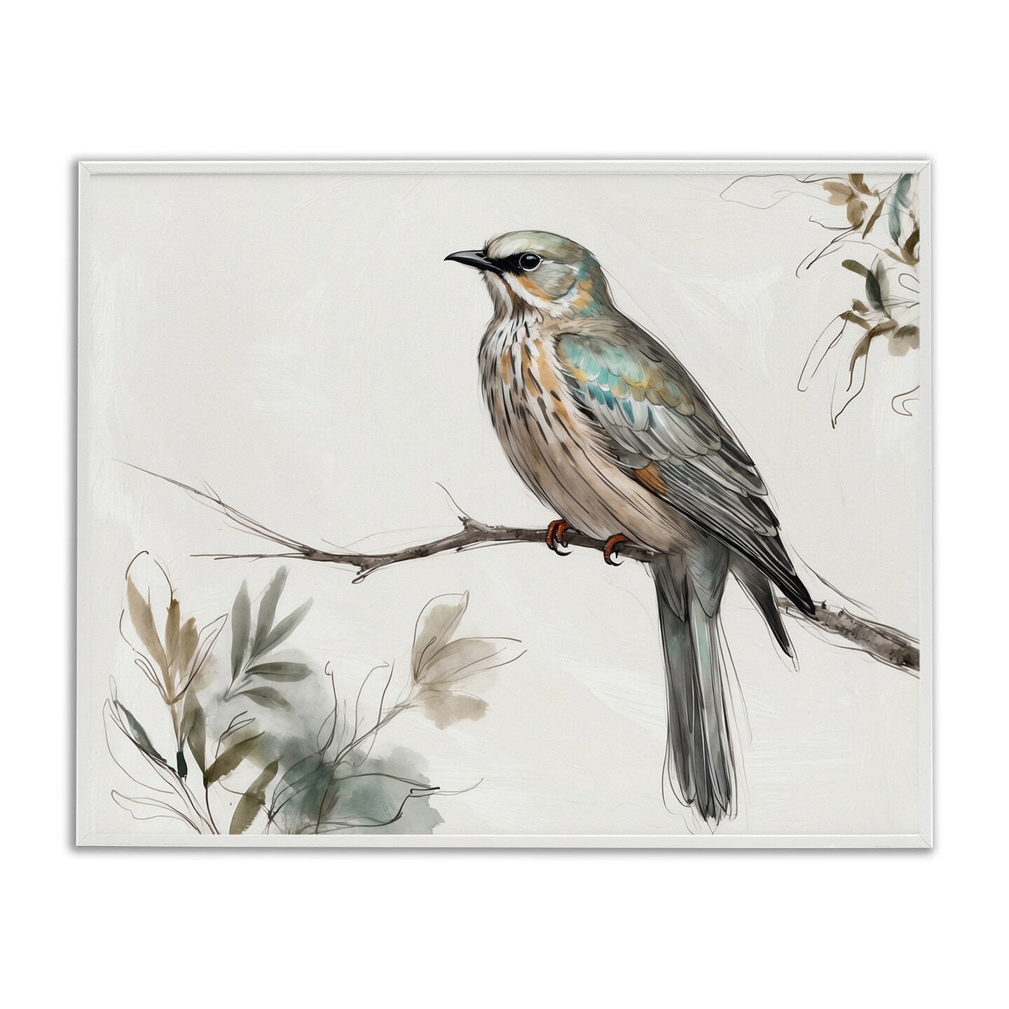 Stupell Industries Stoic Bird Wildlife Study Framed Giclee Design by LSR Creative Studio