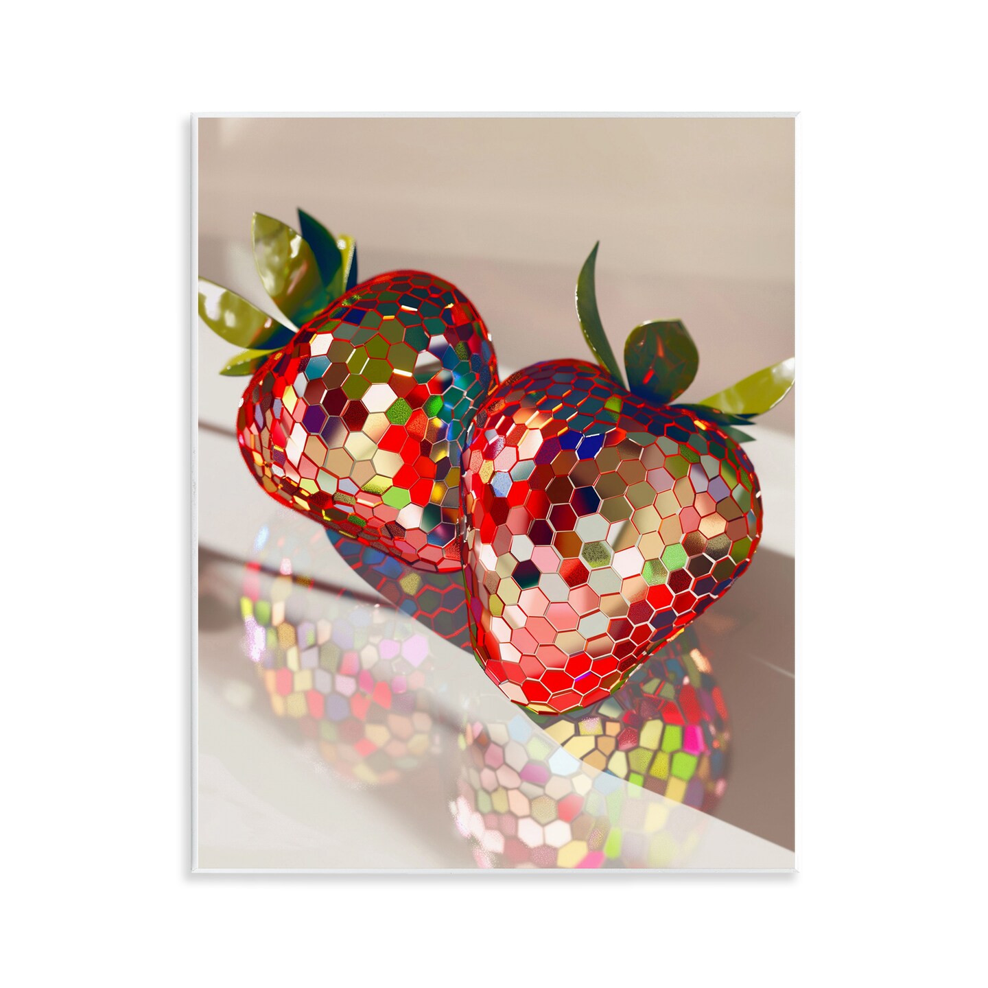 Stupell Industries Reflecting Disco Strawberries Wall Plaque Design by Arlington Prints