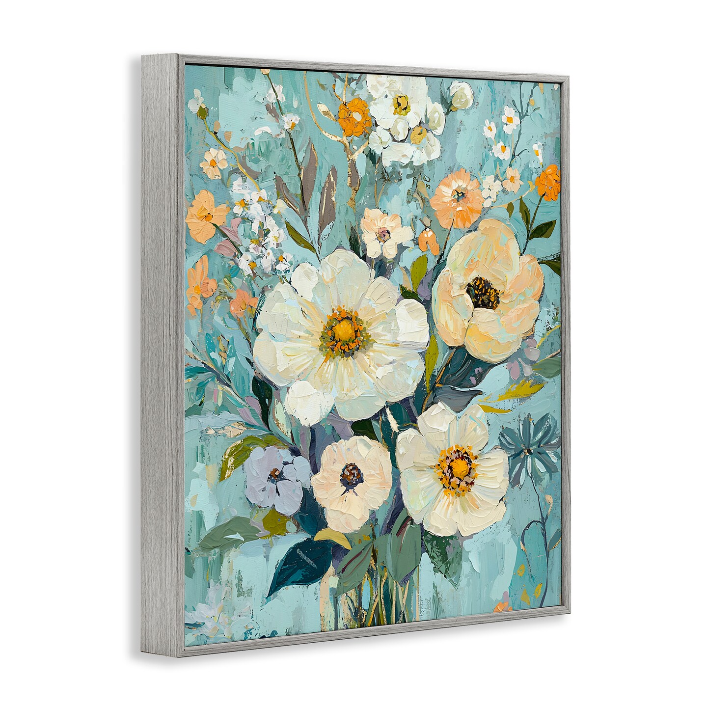 Stupell Industries Mixed Cream Flowers Arrangement Framed Giclee Design by Franklyn Gregory