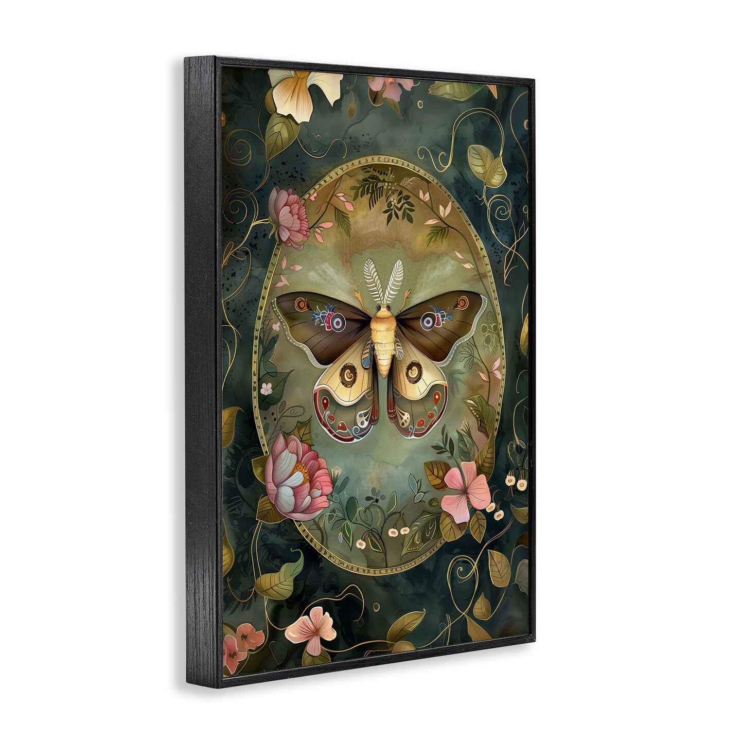 Stupell Industries Ornate Victorian Moth Framed Giclee Design by The Dutch Lady