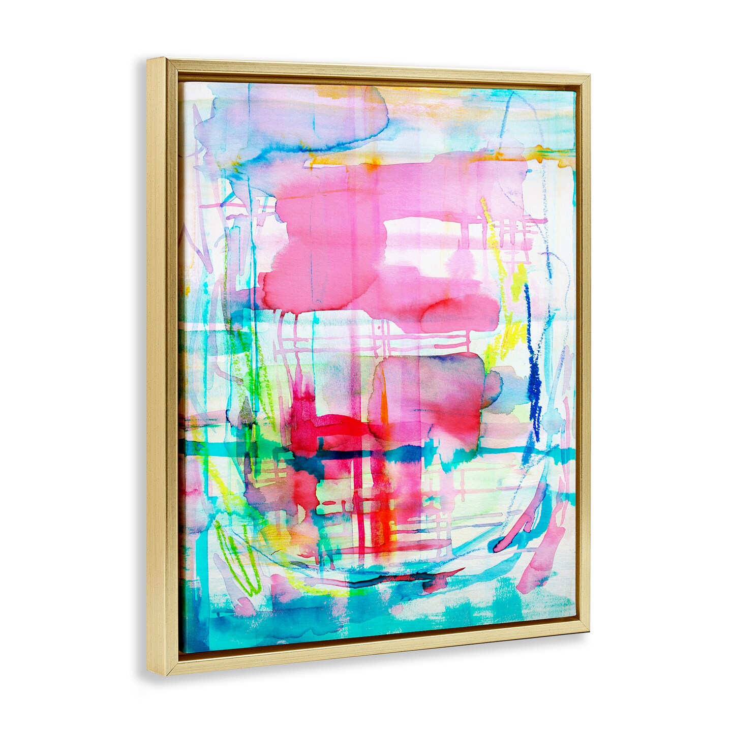 Stupell Industries Vivid Watercolor Abstraction Floating Frame Design by Gemma Bardot