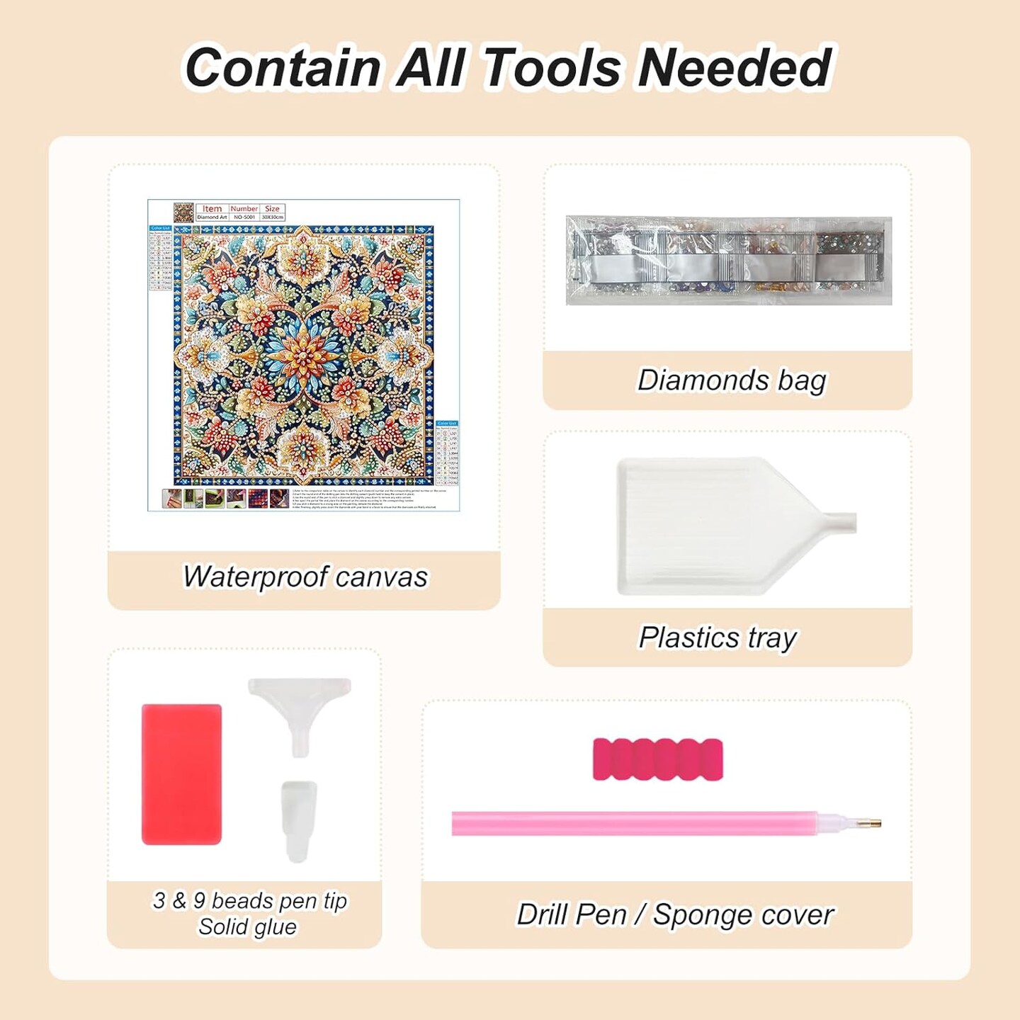 Mandala Diamond Art Kits for Adults – 5D Special Shaped Diamond Painting Kit – 12x12 Inch DIY Gem Art for Beginners, Home Wall Décor & Gifts