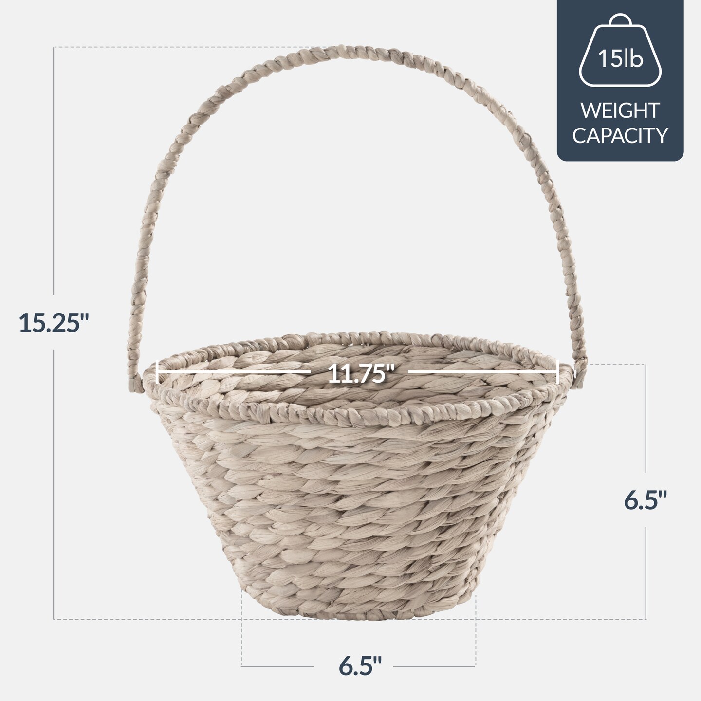 Best Choice Products Easter Basket, Small Woven Easter Basket for Kids w/ Collapsible Handle, Tapered Shape