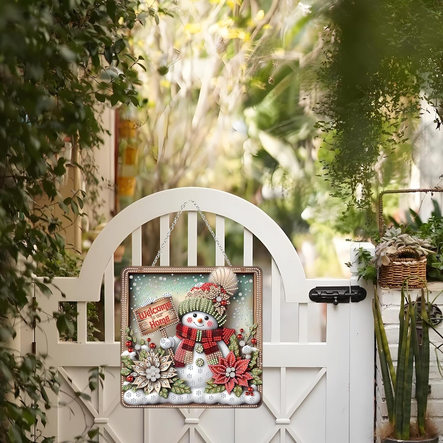 Diamond Art Hanging Kit for Adult,Special Shaped Rhinestone (Christmas Snowman-1)