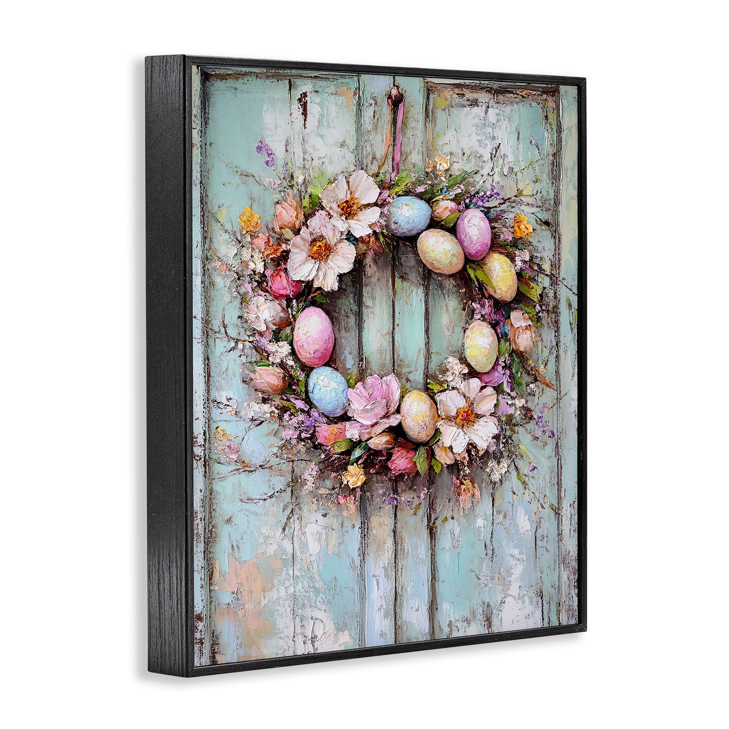 Stupell Industries Rustic Easter Egg Wreath Framed Giclee By Franklyn Gregory