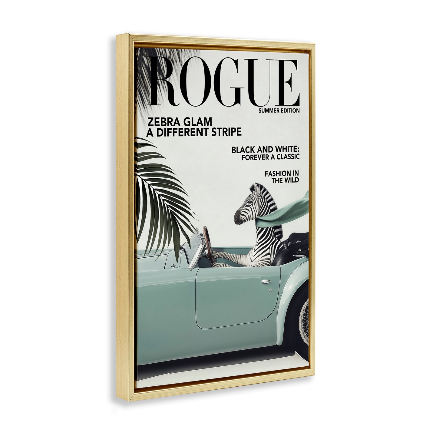 Stupell Industries Rogue Zebra Magazine Floating Frame By Annabelle Hall